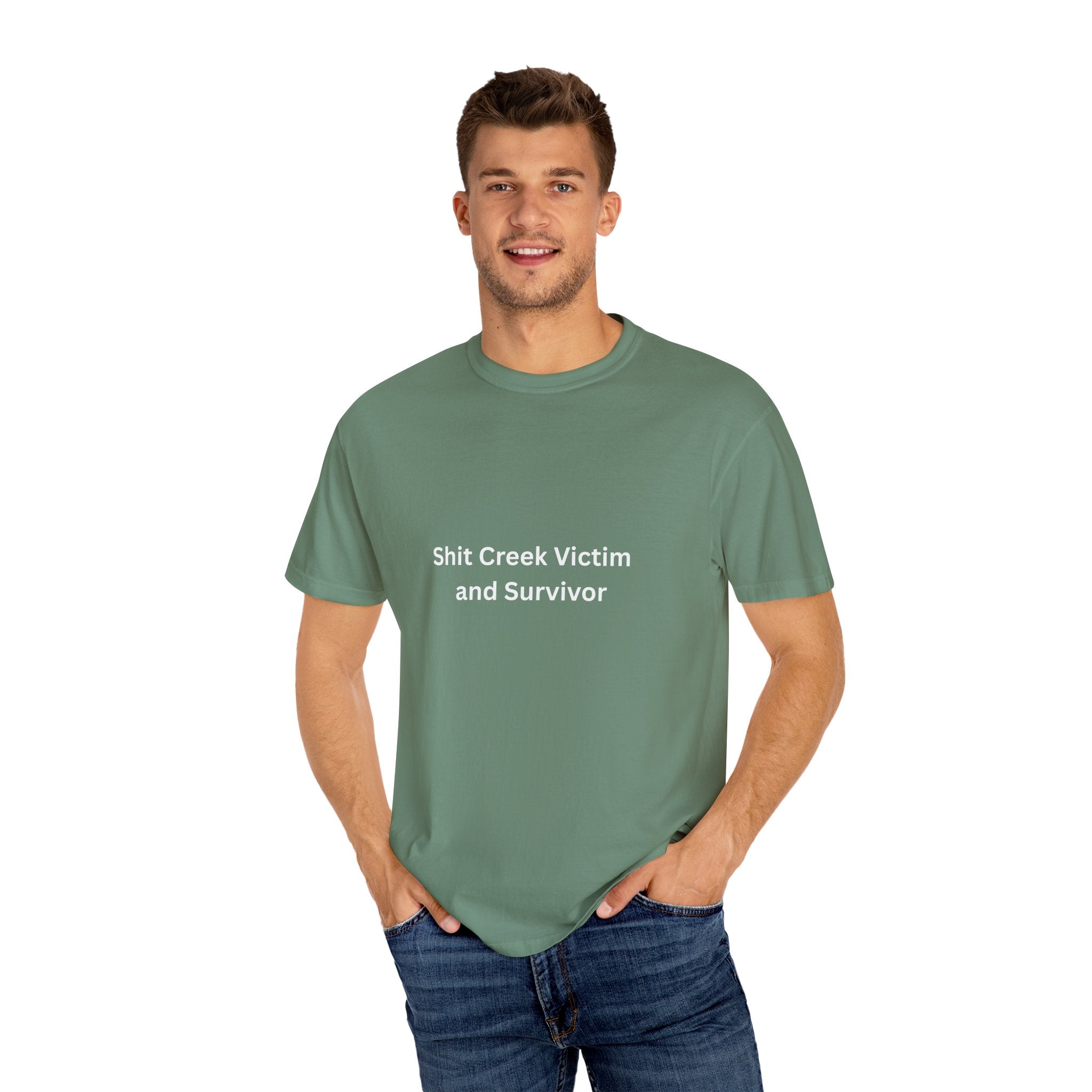 Shit Creek Survivor Garment-Dyed T-Shirt - Soft, Stylish, Perfect for Everyday Wear, Casual Outings, Gifts for Birthdays or Holidays