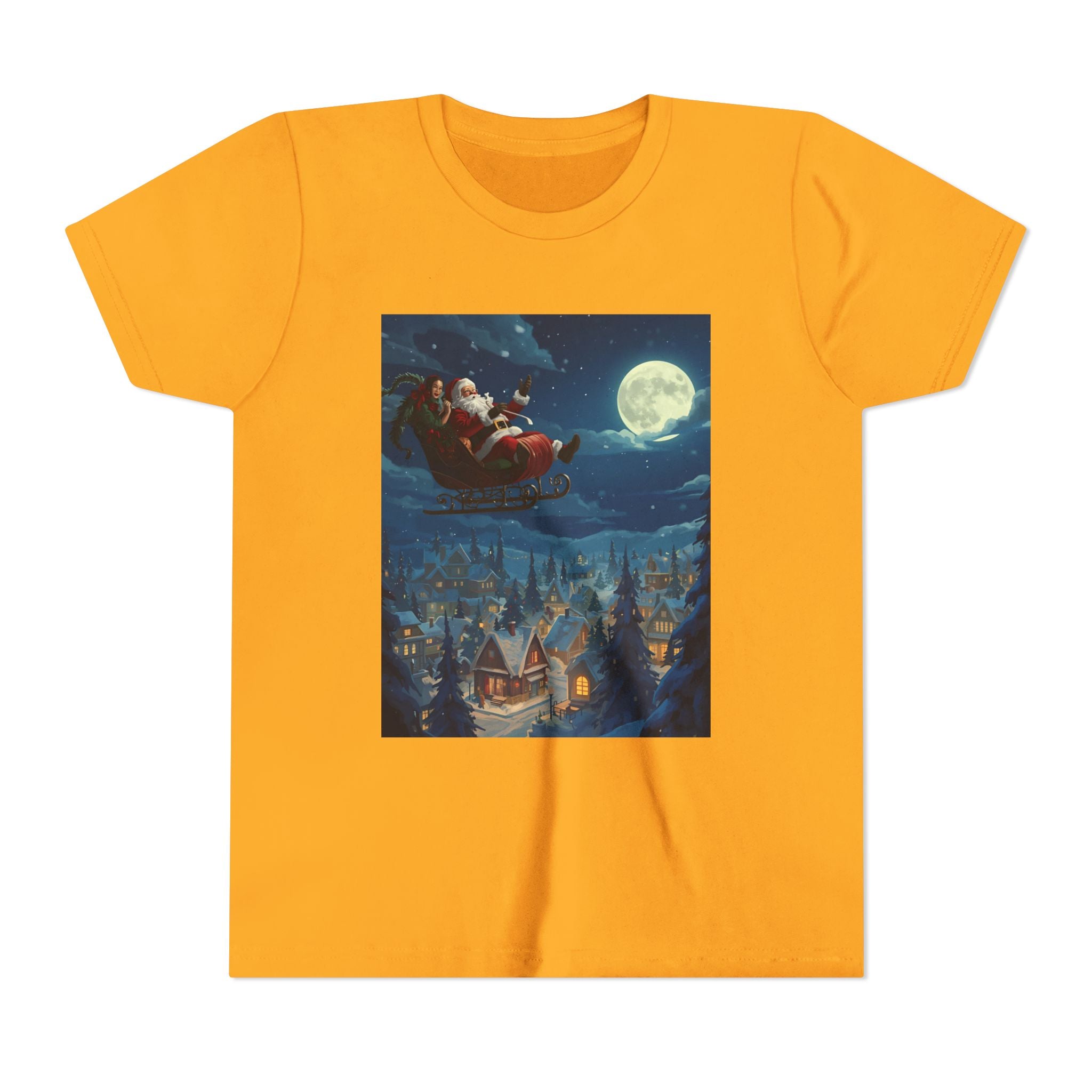 Christmas Santa Sleigh Youth Short Sleeve Tee
