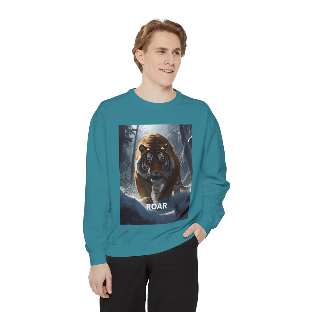 Tiger Roar Snow Unisex Garment-Dyed Sweatshirt