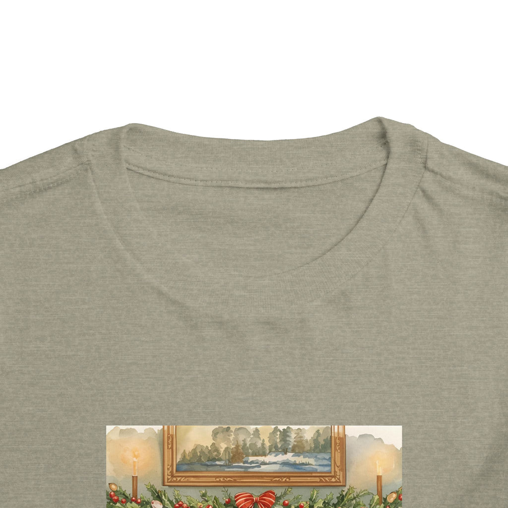 Christmas Stocking Fireplace Toddler Short Sleeve Tee