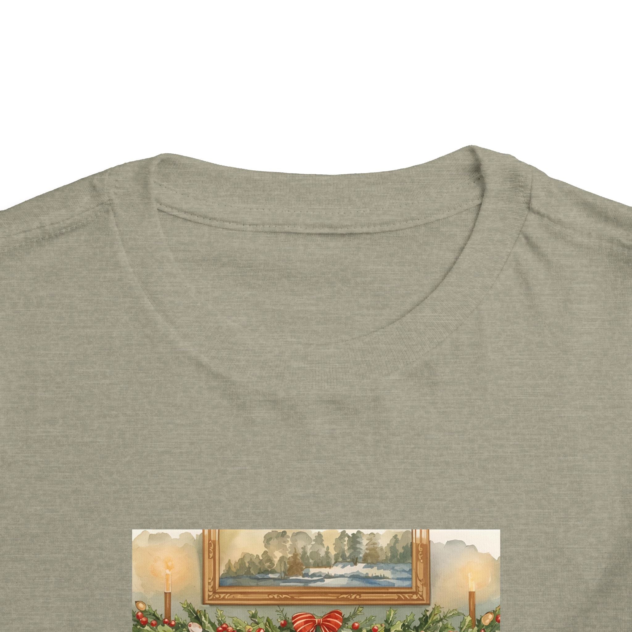 Christmas Stocking Fireplace Toddler Short Sleeve Tee