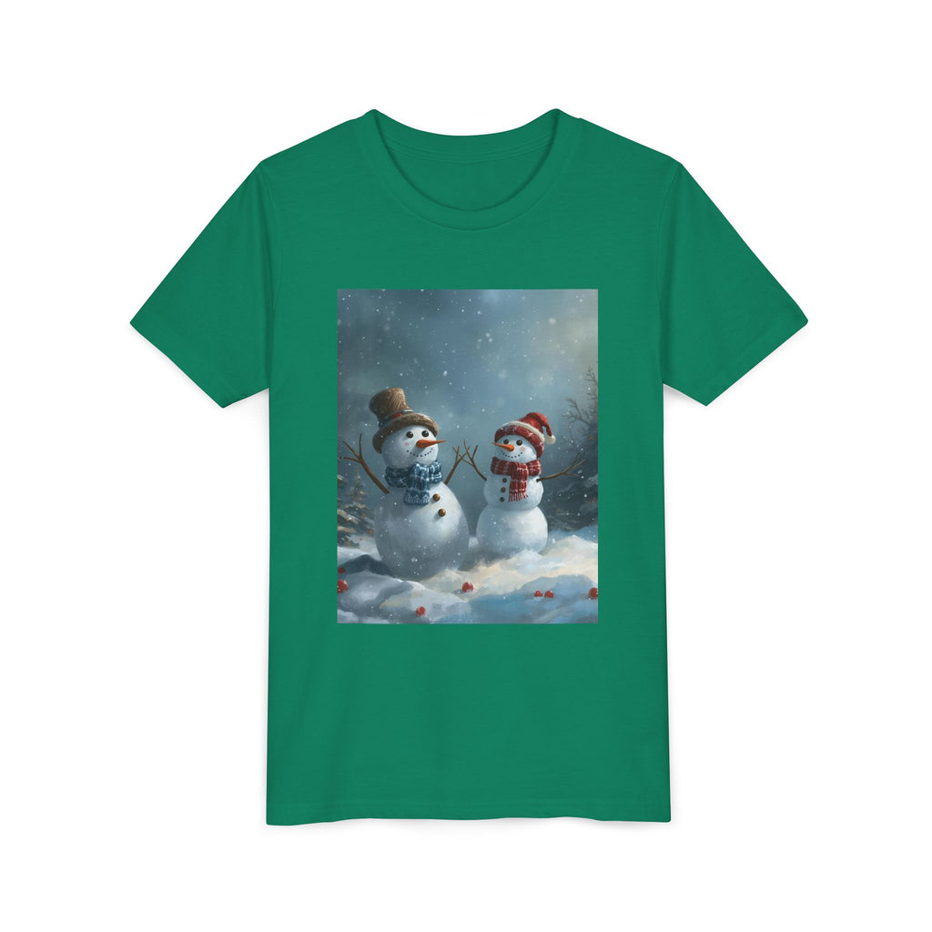 Youth Christmas Snowman Tee, Winter T-Shirt, Christmas Gift, Holiday Apparel, Kids Winter Wear, Cute Snowman Design