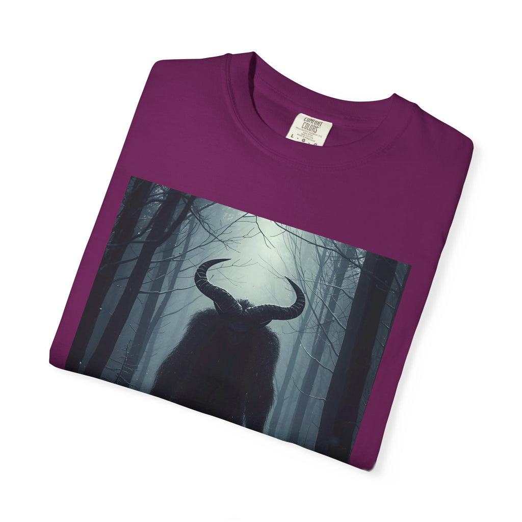 Spooky Mysterious Forest Creature Unisex Garment-Dyed T-Shirt | Unisex Tee, Graphic T-Shirt, Vintage Style, Nature Lover Gift, Unique Artwear