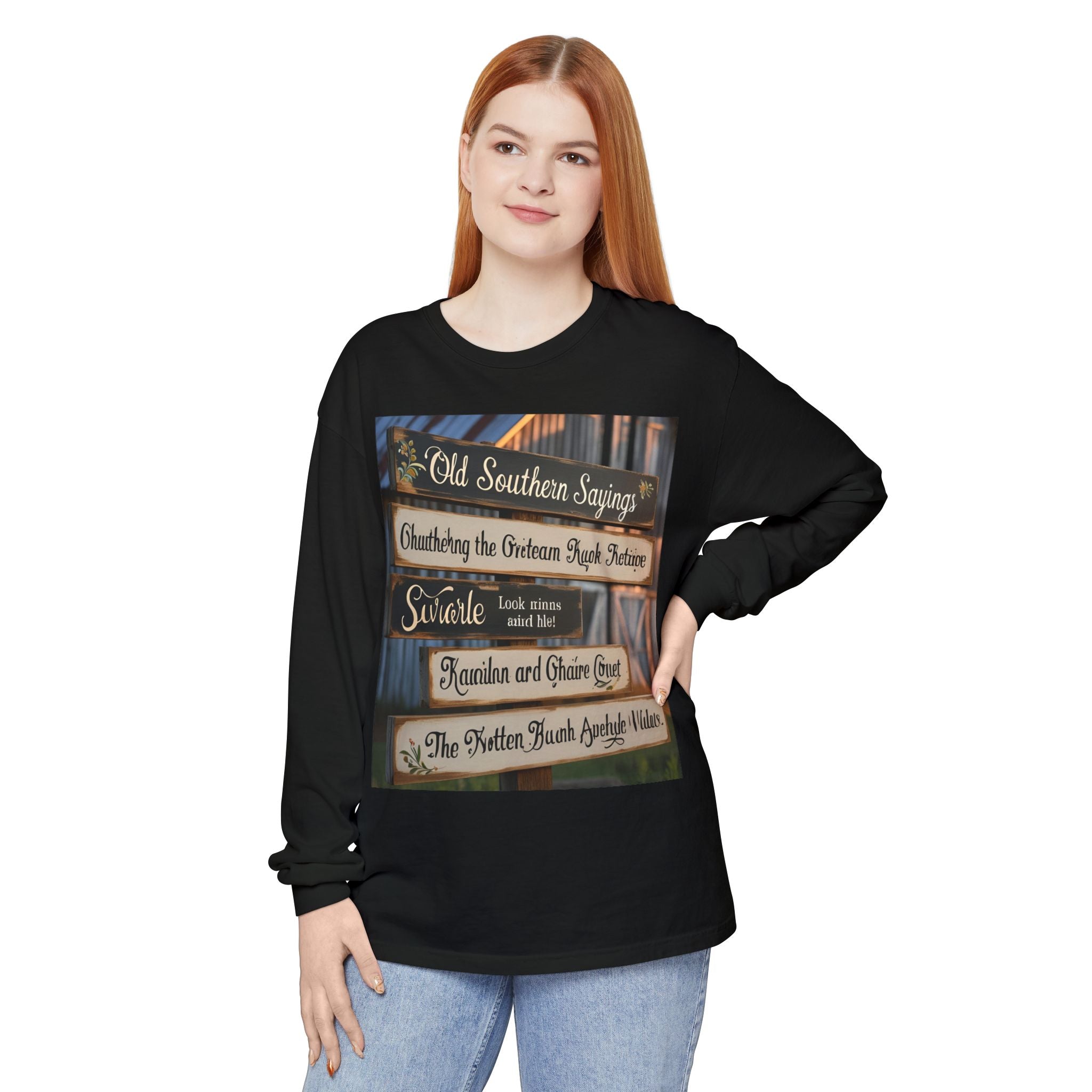 Old Southern Saying Crossings Long Sleeve Tee, Casual Wear, Gift for Southerners, Rustic Style Shirt, Unique Southern Culture Apparel