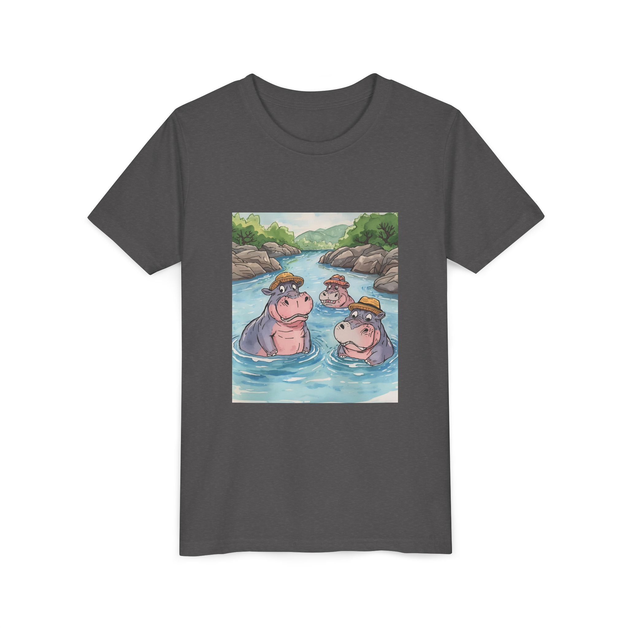 Hippo Cute Youth Short Sleeve Tee