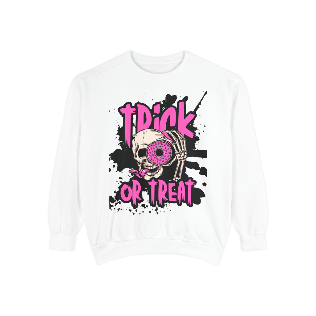 Trick or Treat Skull Unisex Garment-Dyed Sweatshirt
