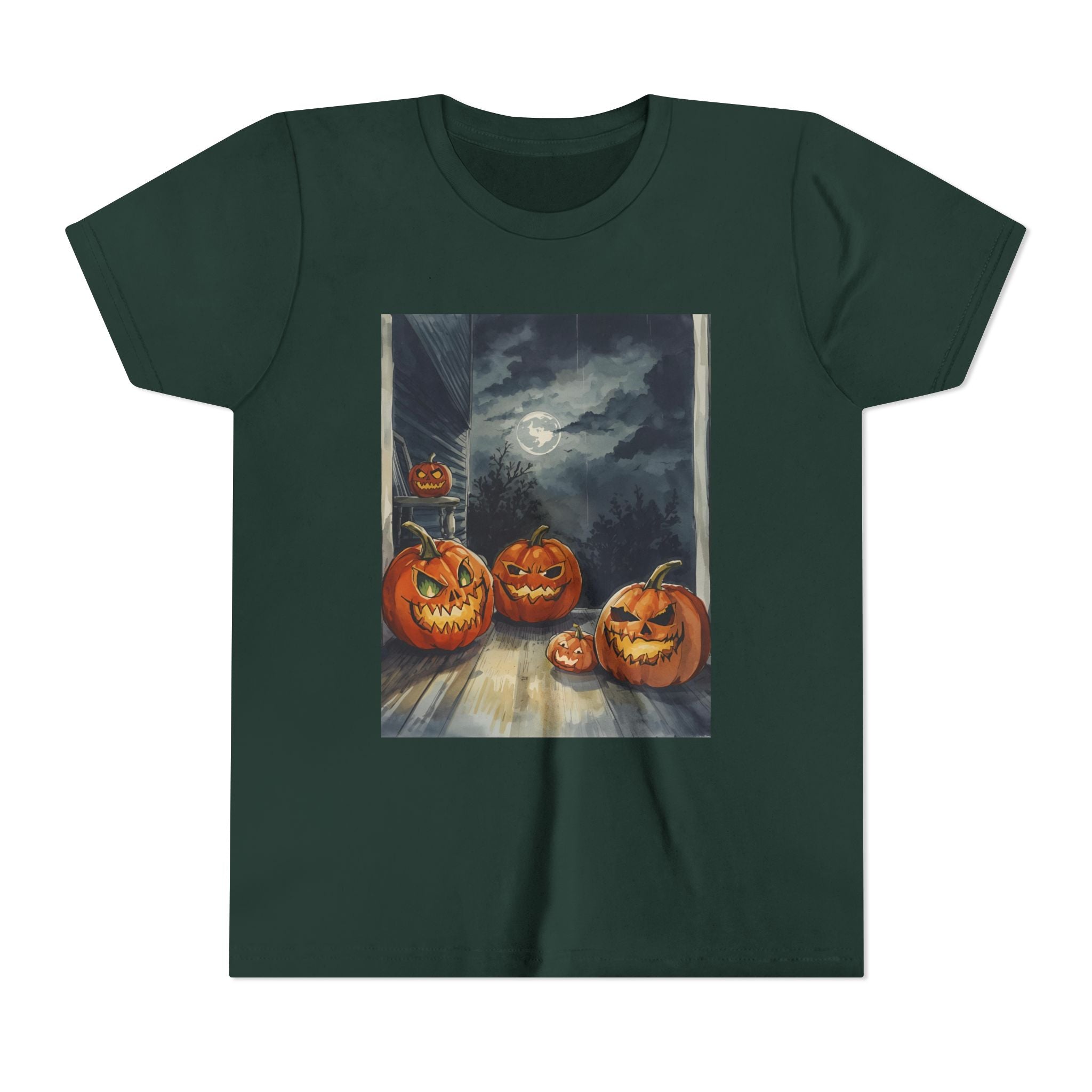 Halloween Pumpkin Scary Youth Short Sleeve Tee