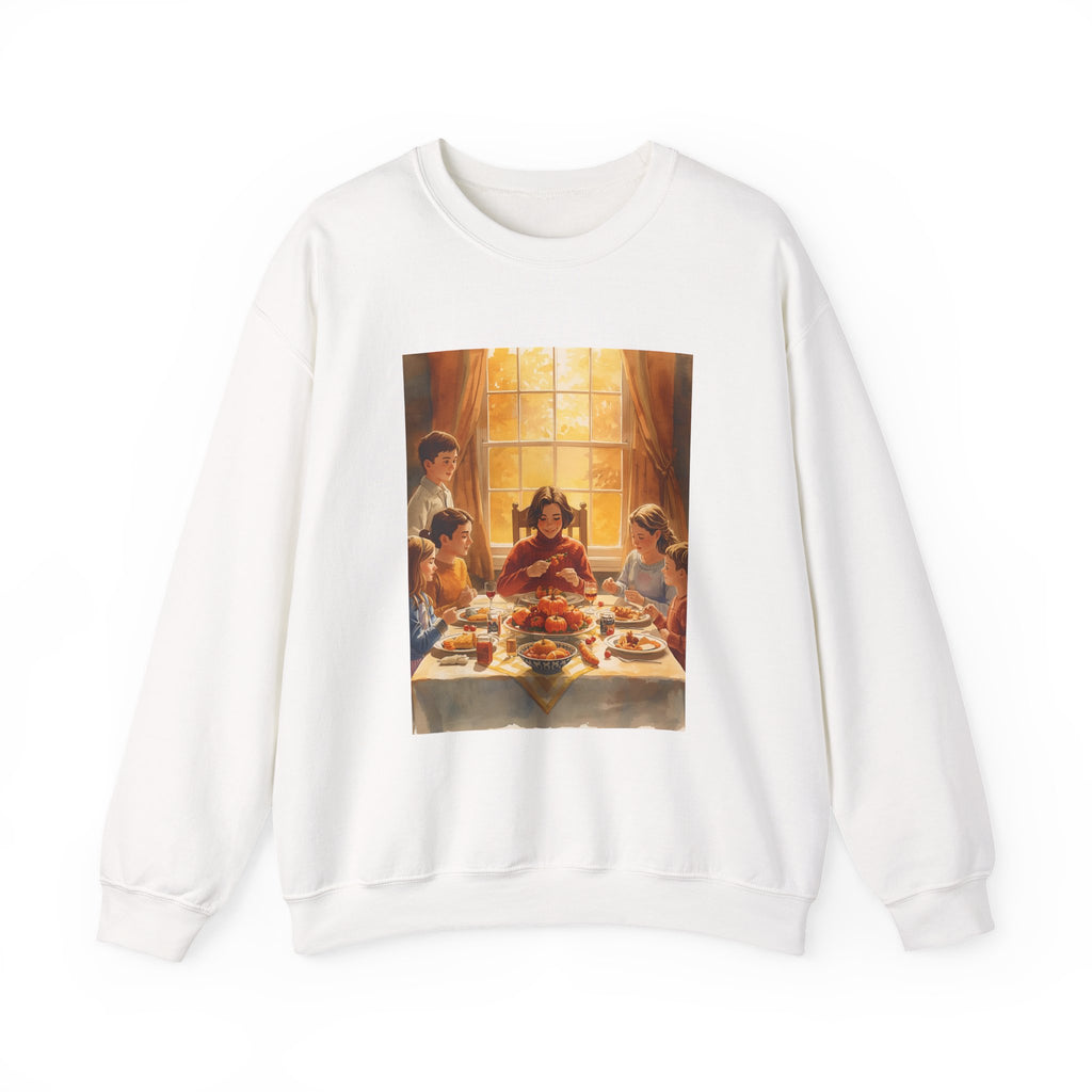 Cozy Family Dinner Crewneck Sweatshirt | Warm Winter Apparel, Casual Layering, Gift for Holidays, Family Gatherings, Nostalgic Artwork