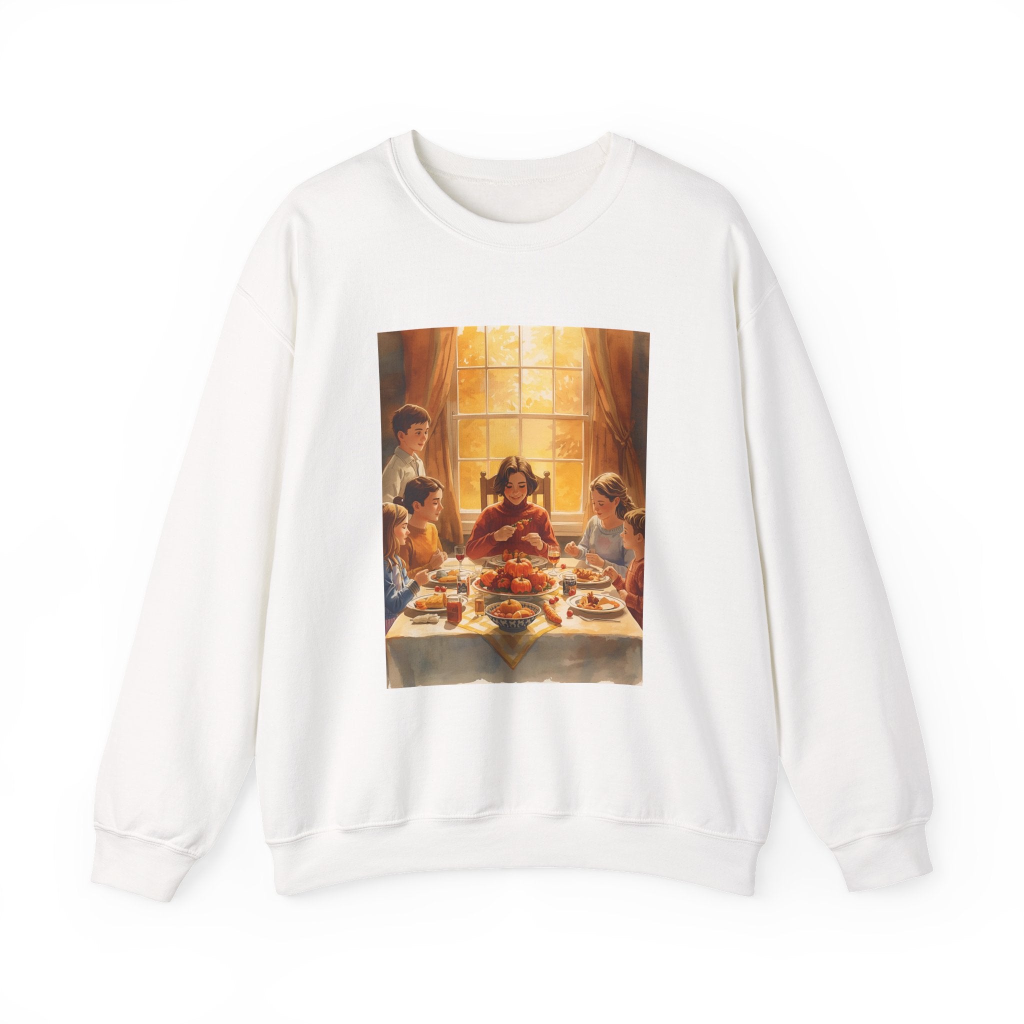 Cozy Family Dinner Crewneck Sweatshirt | Warm Winter Apparel, Casual Layering, Gift for Holidays, Family Gatherings, Nostalgic Artwork