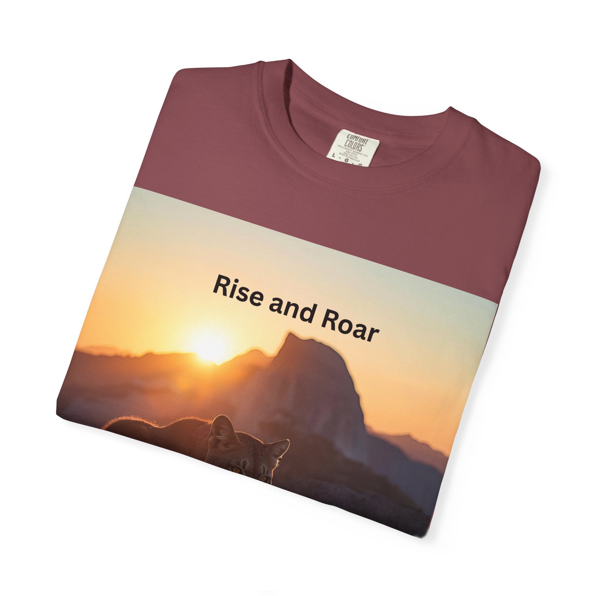 Rise And Roar Sunrise Mountain Lion T-Shirt, Rise and Roar Tee, Unisex Cotton Shirt, Graphic Tee for Nature Lovers, Adventure Apparel, Gifts for [...]