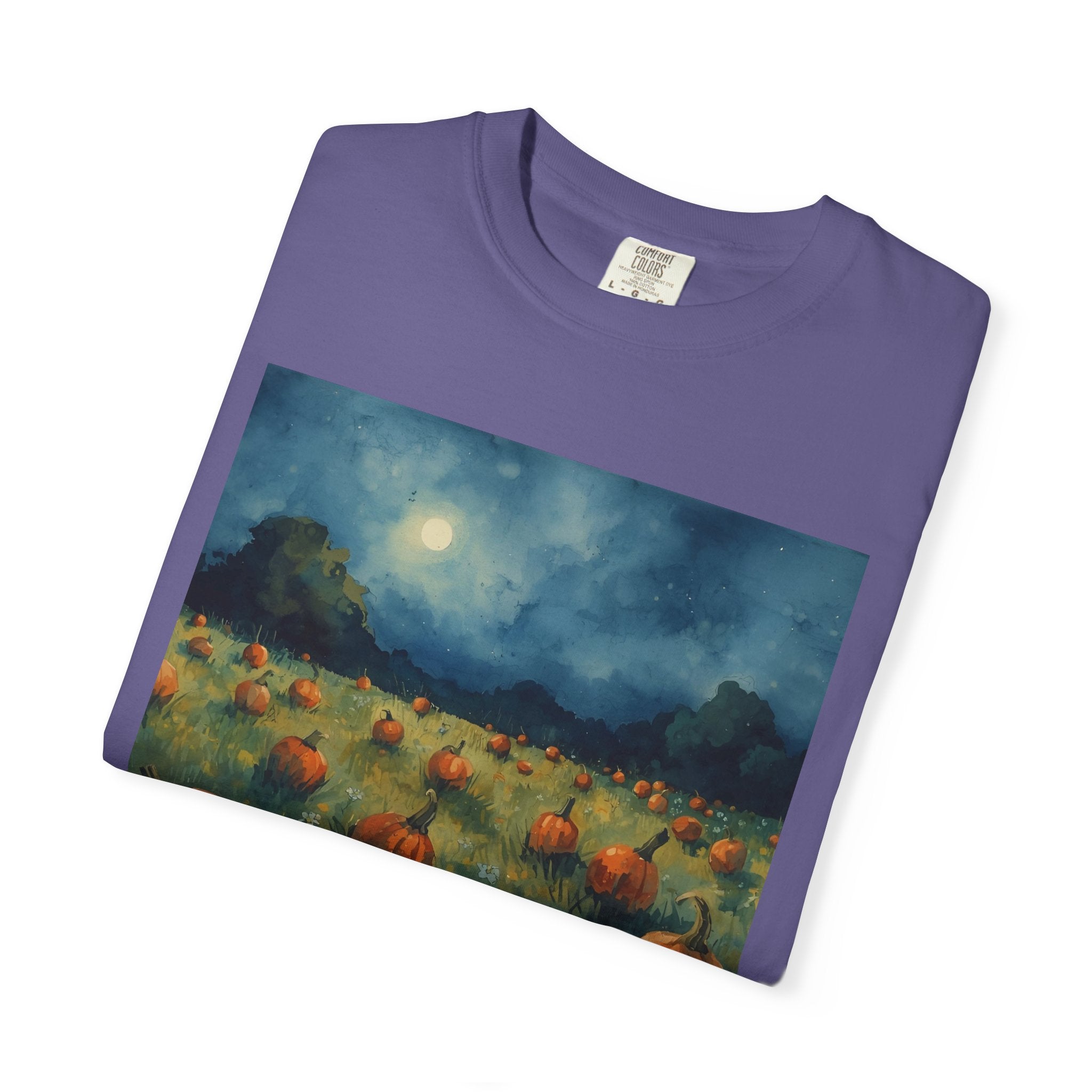 Pumpkin Patch Moonlit T-shirt | Fall Harvest Tee | Halloween Shirt | Unisex Autumn Apparel | Cozy Gift for Pumpkin Lovers