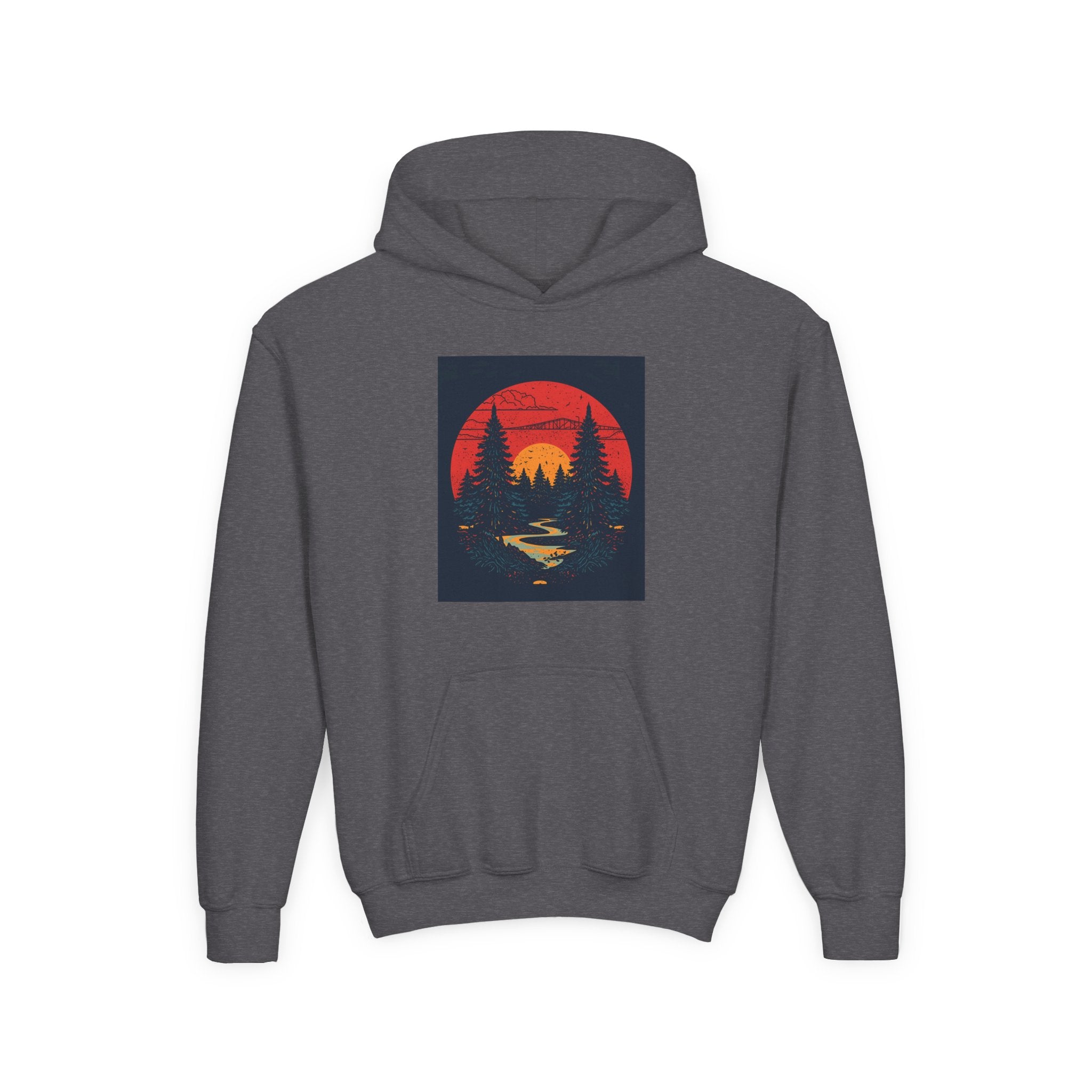 Nature Inspired Forest Youth Heavy Blend Hooded Sweatshirt