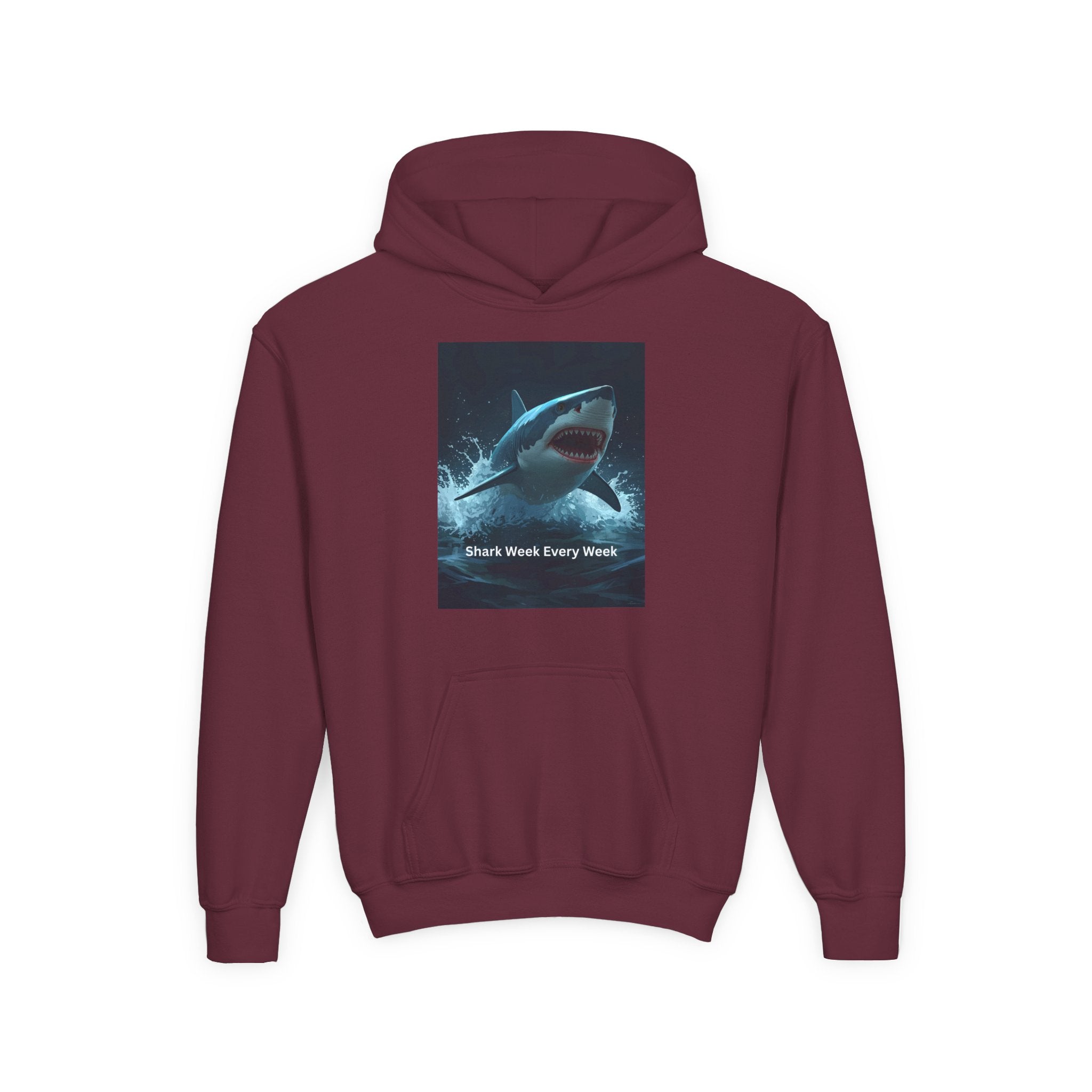 Shark Week Youth Hoodie - Fun, Comfortable Sweatshirt for Ocean Lovers, Kids Merchandise, Gift for Summer, Adventure Apparel, Sea Life Style
