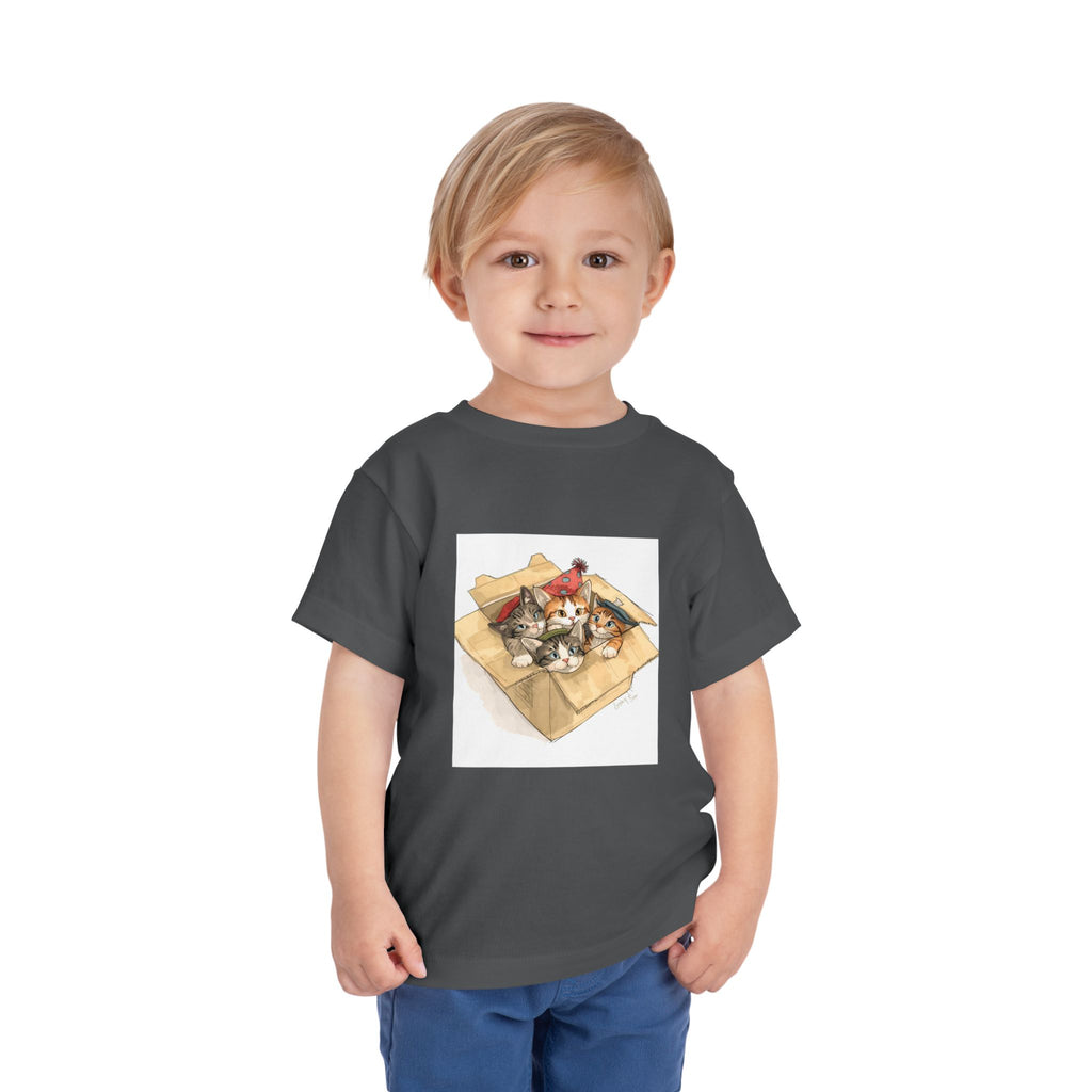 Cute Kittens In Box Toddler Short Sleeve Tee