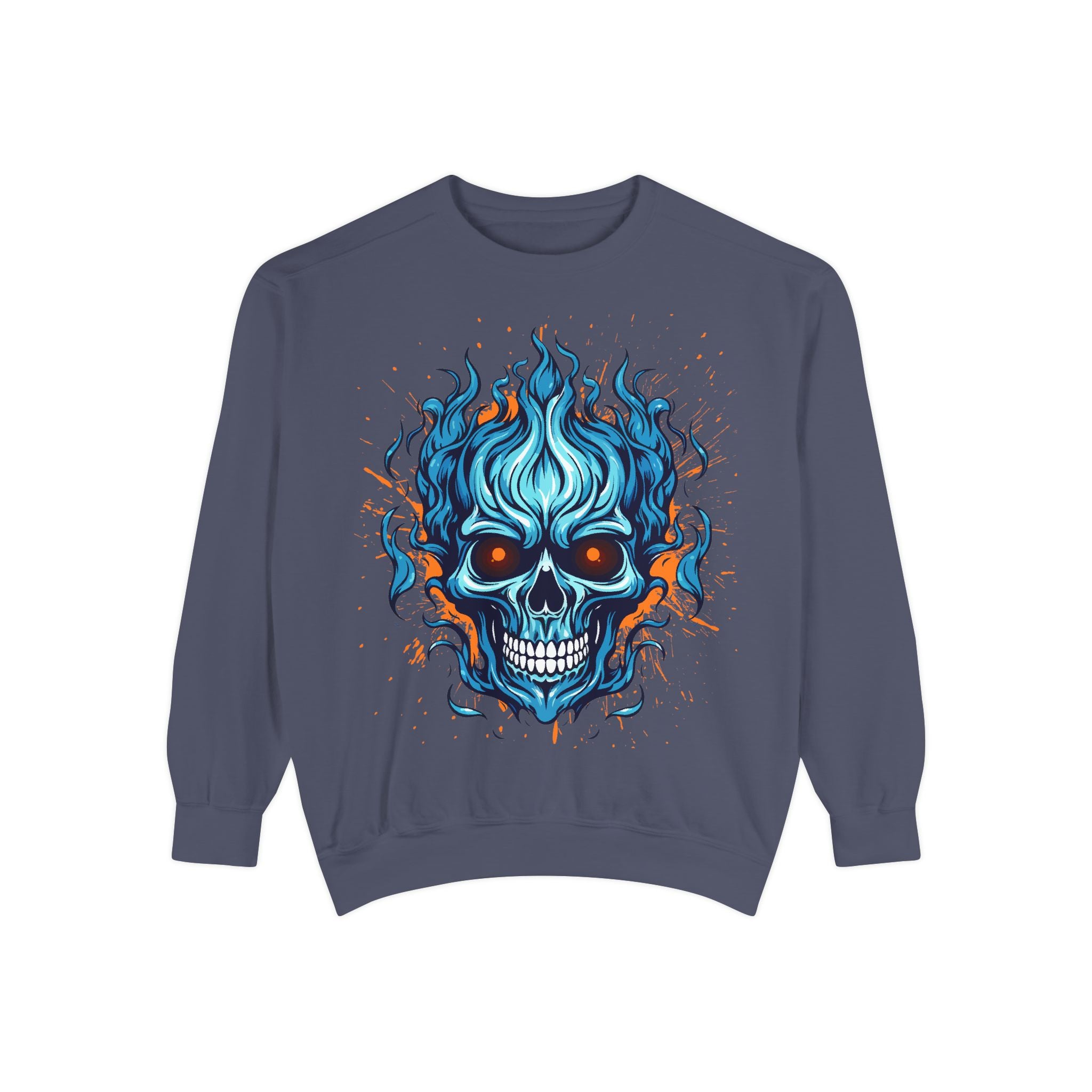 Blue Skull Unisex Garment-Dyed Sweatshirt