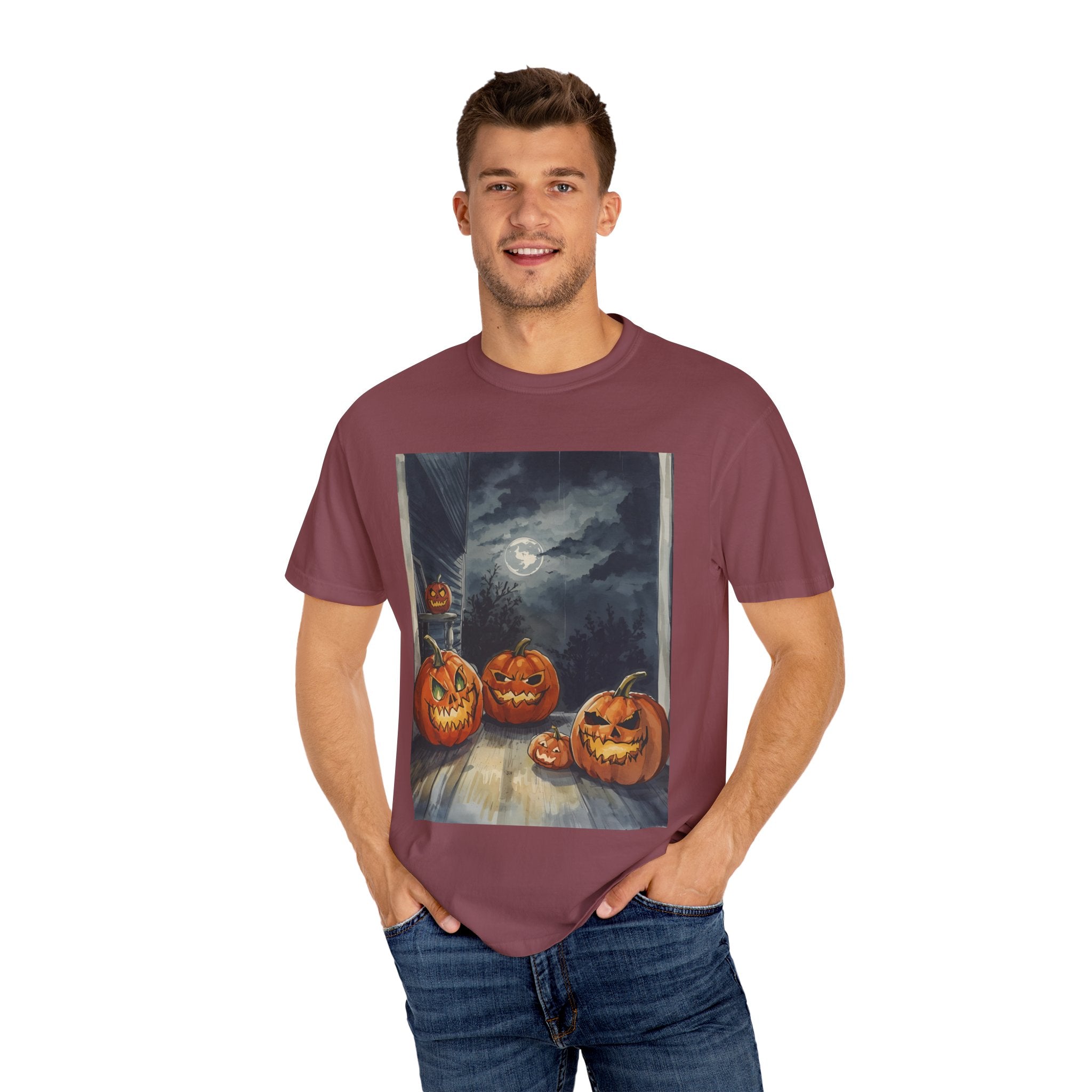 Halloween Pumpkin Spooky Unisex Garment-Dyed T-shirt
