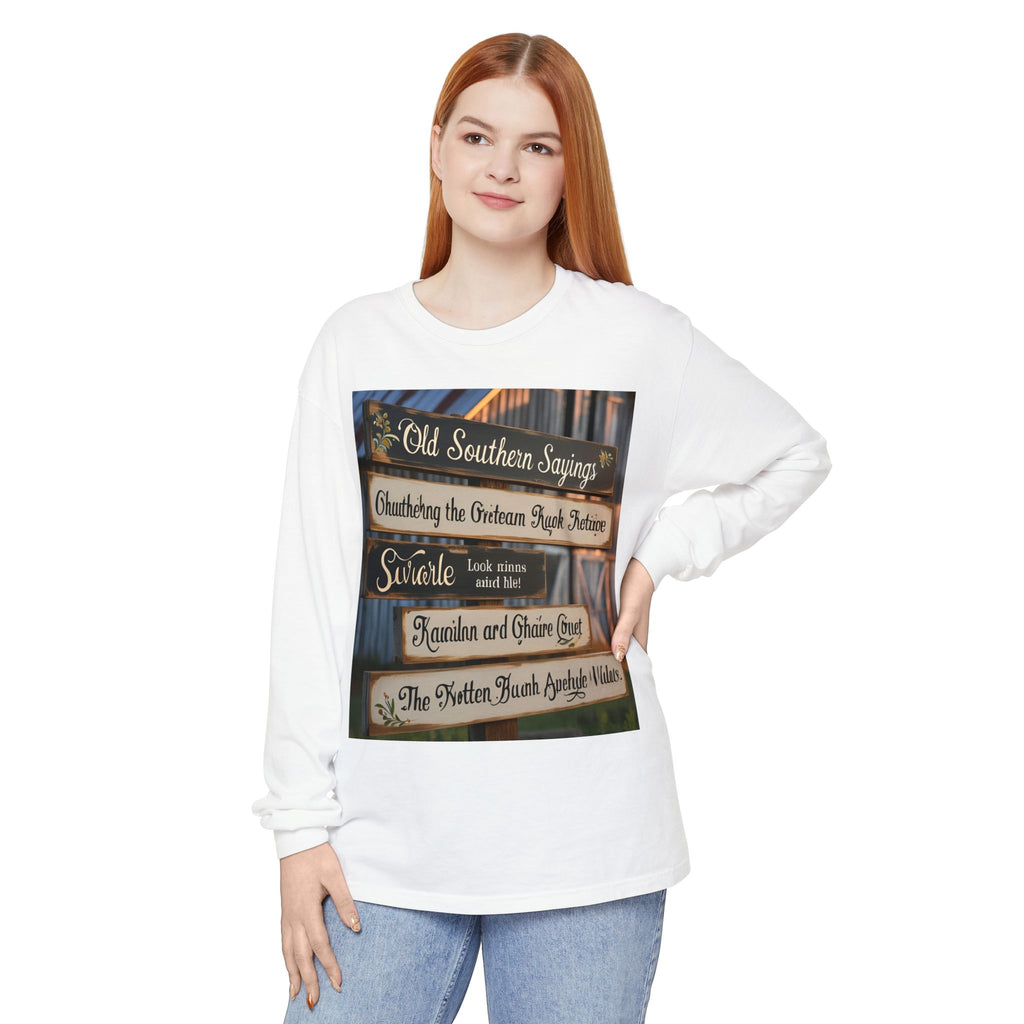 Old Southern Saying Crossings Long Sleeve Tee, Casual Wear, Gift for Southerners, Rustic Style Shirt, Unique Southern Culture Apparel
