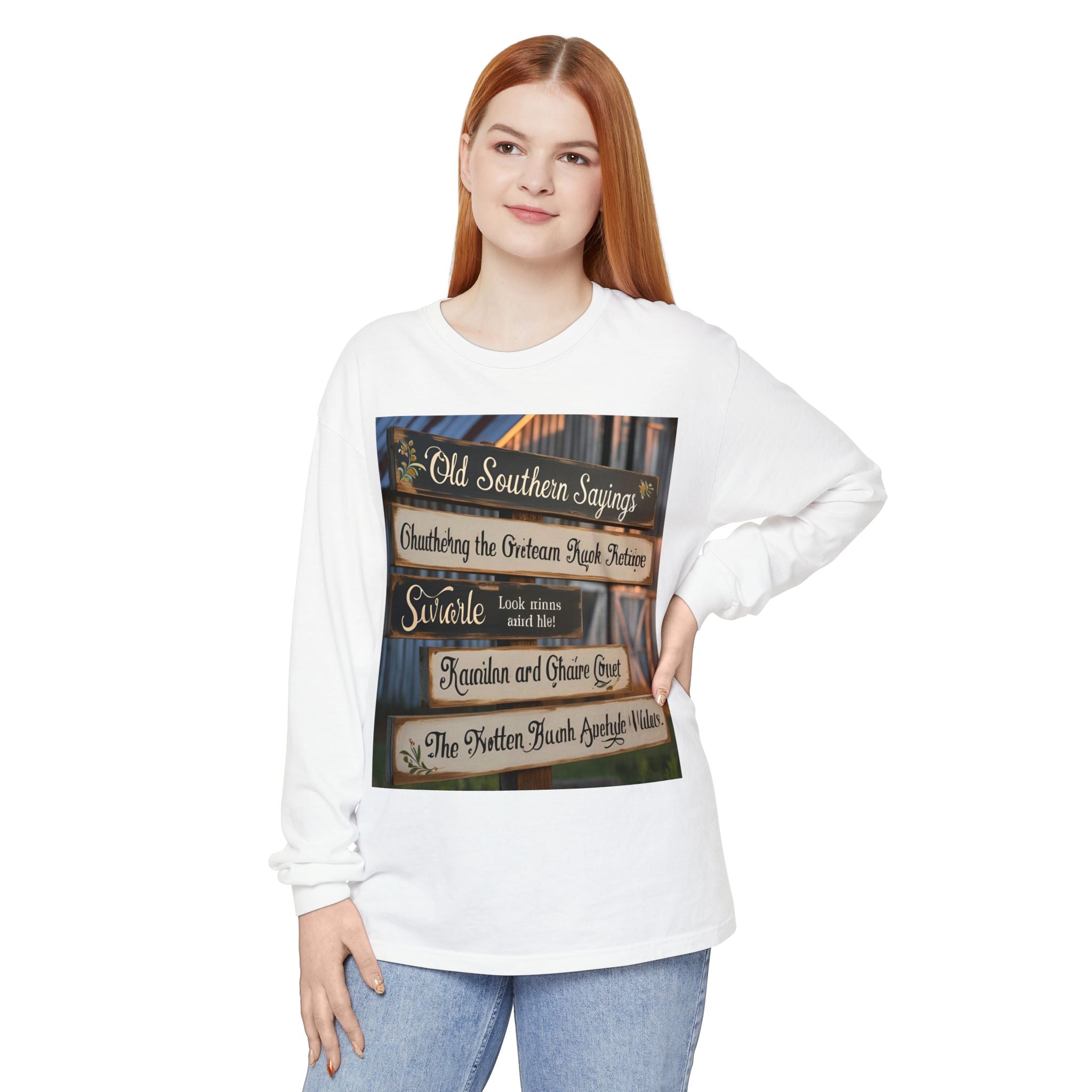 Old Southern Saying Crossings Long Sleeve Tee, Casual Wear, Gift for Southerners, Rustic Style Shirt, Unique Southern Culture Apparel