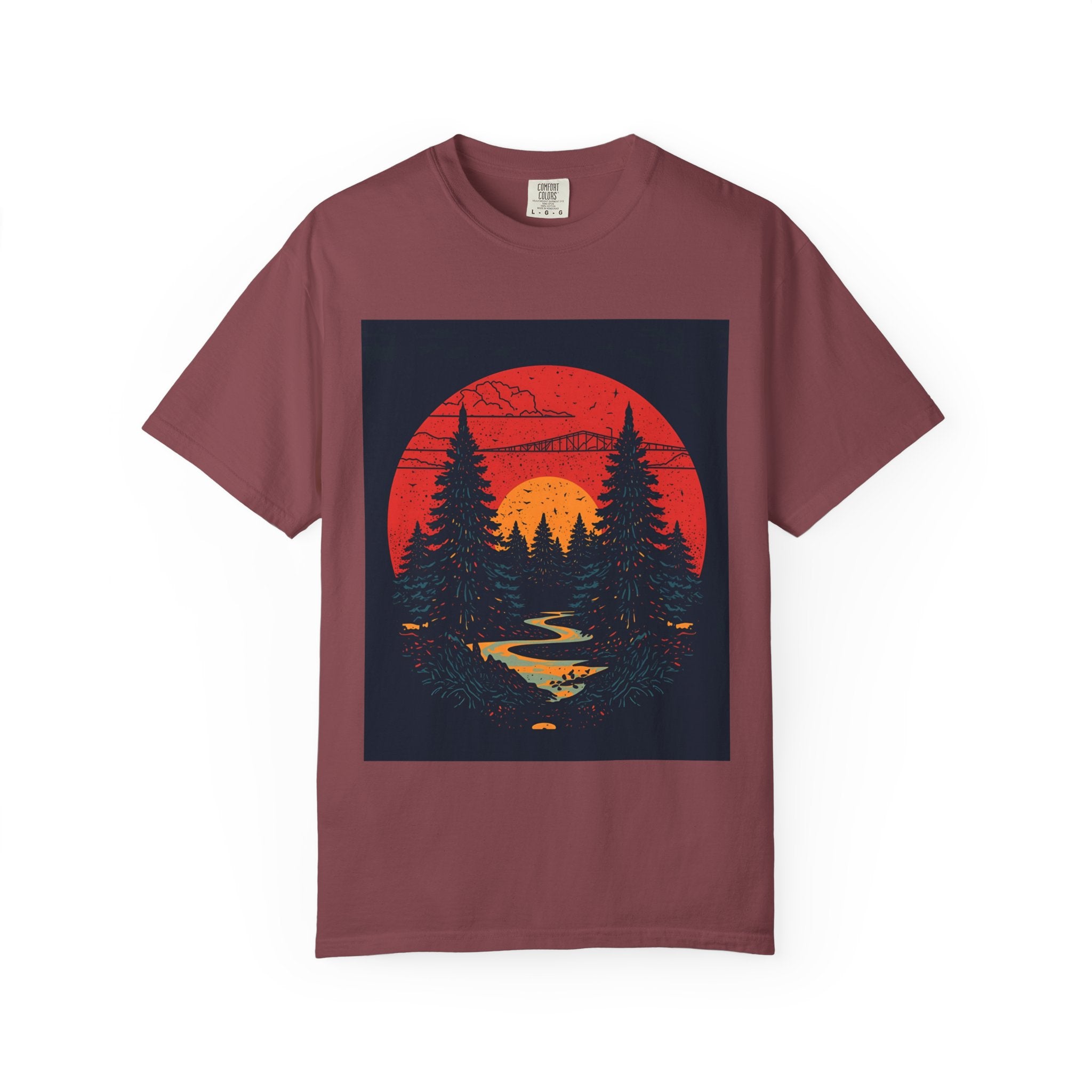 Nature Sunset Unisex T-shirt, Outdoor Adventure Tee, Camping Shirt, Hiking Gear, Mens and Womens Apparel