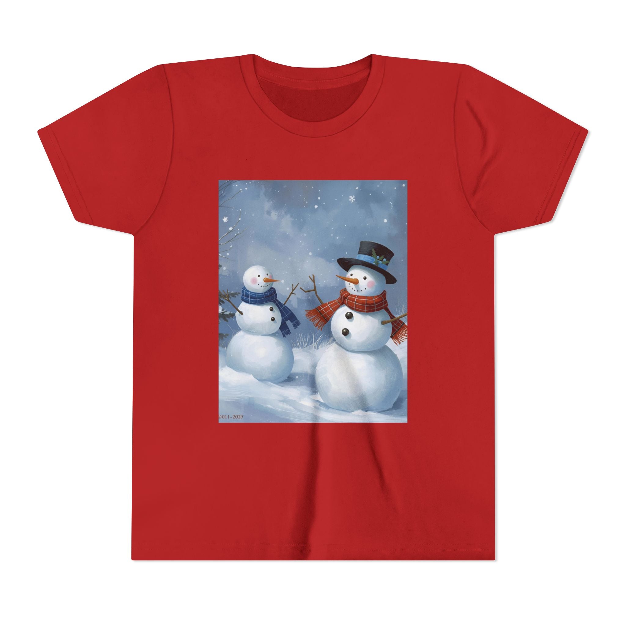 Christmas Snowman Family Youth Short Sleeve Tee