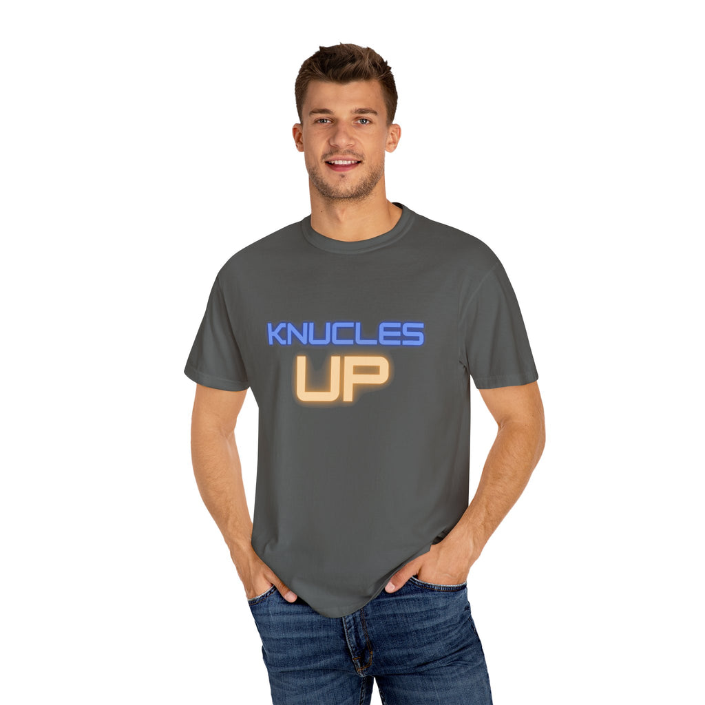 Knuckles Up Unisex Garment-Dyed T-Shirt, Casual Wear, Street Style, Graphic Tee