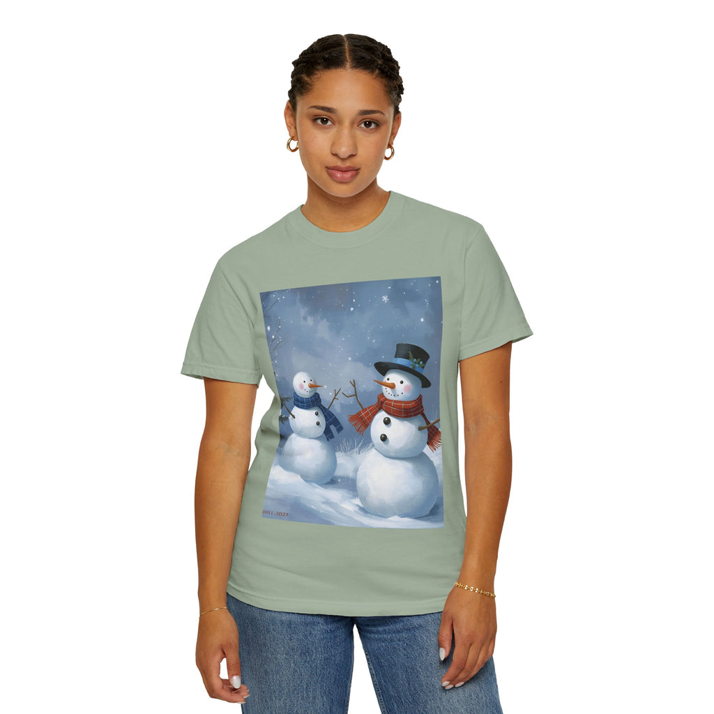 Christmas Snowman Family T-Shirt, Holiday Gift, Cozy Tee, Unisex Snowman Shirt, Festive Apparel, Winter Celebration Wear