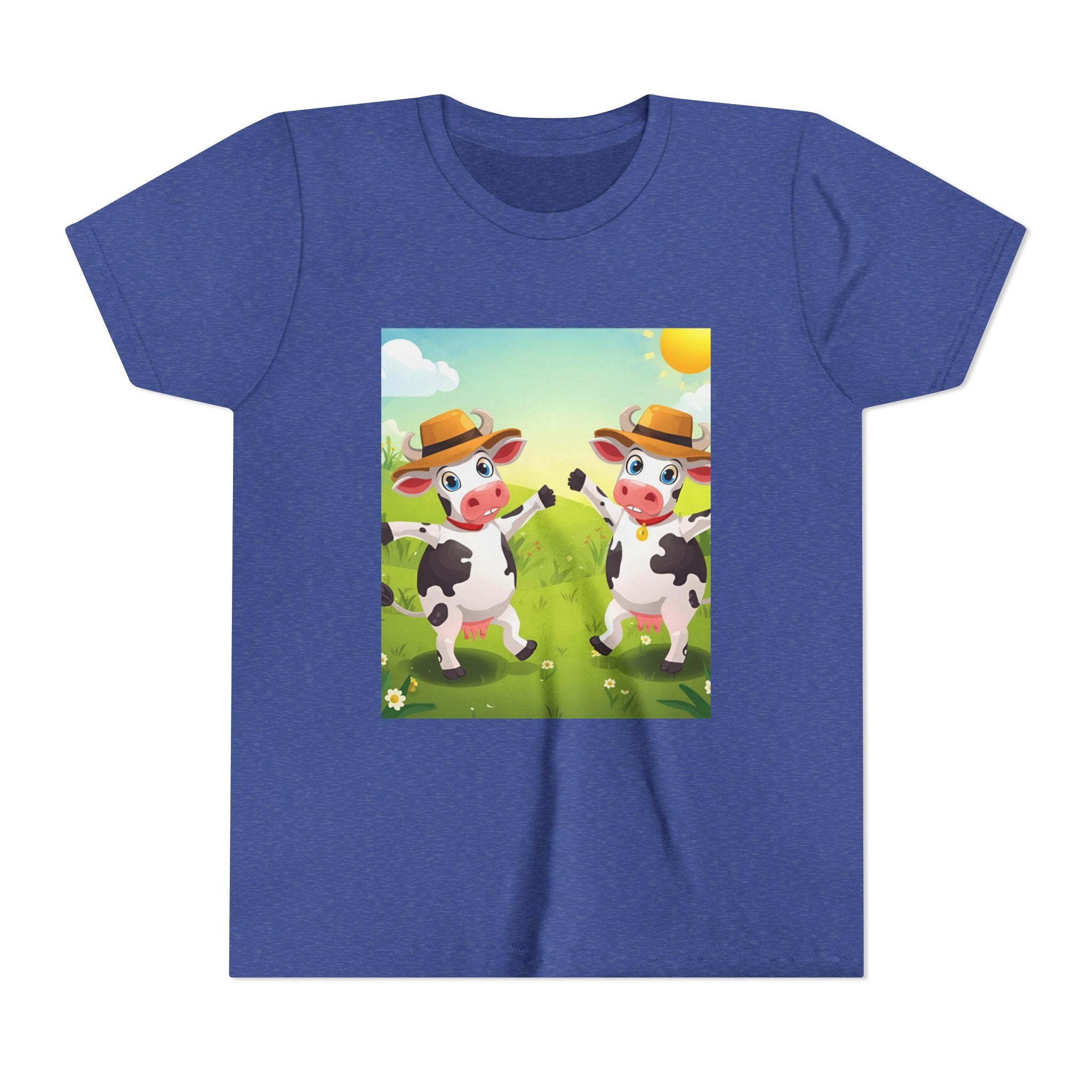 Cute Cow Fun Farm Youth Short Sleeve Tee