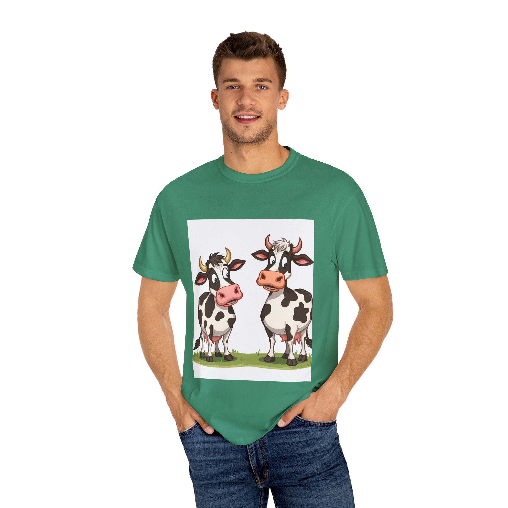 Cute Cows Unisex T-Shirt, Cute Cow Graphic Tee, Animal Lover Gift, Casual Wear, Birthday Present, Fun Farm Shirt