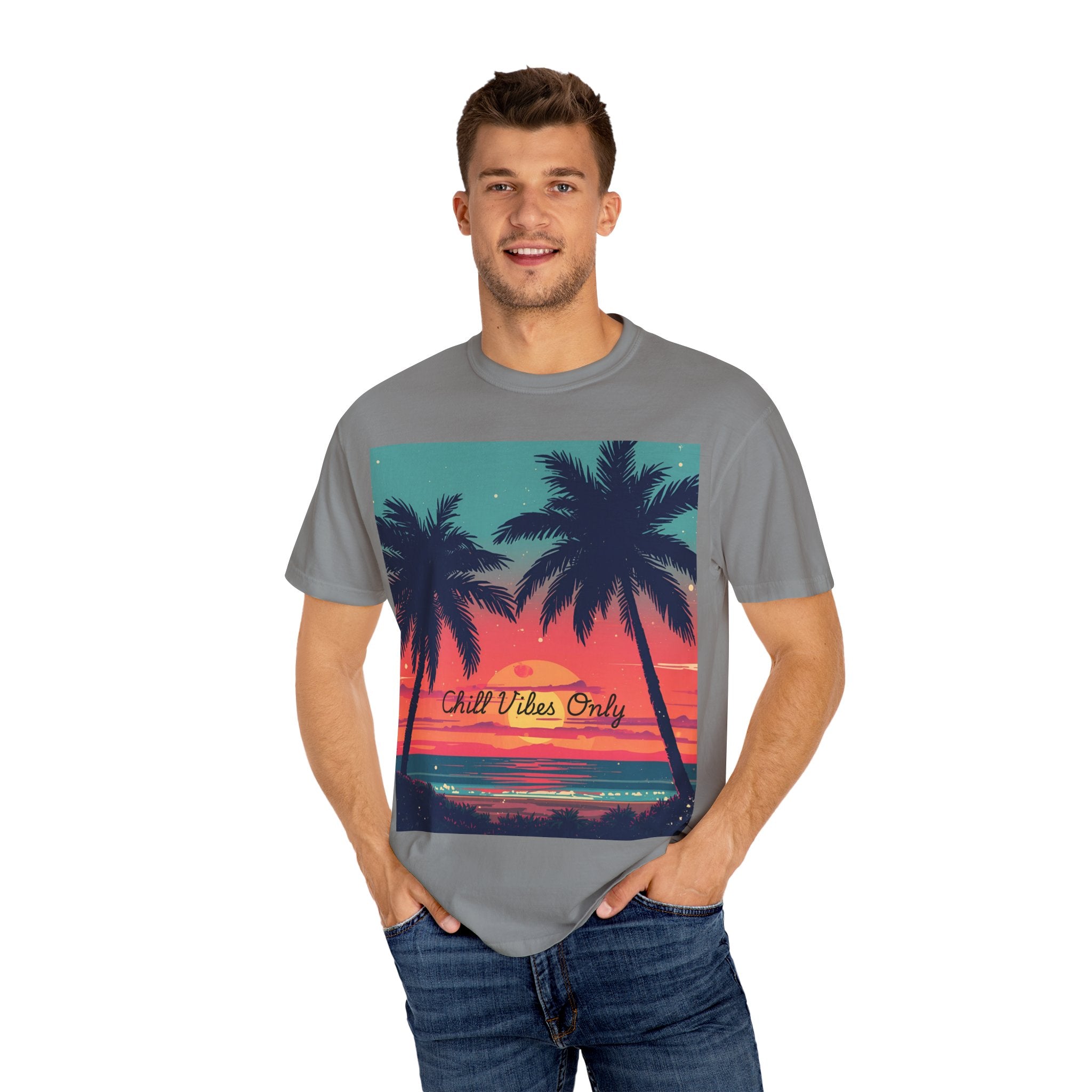 Tropical Sunset Unisex Garment-Dyed T-shirt