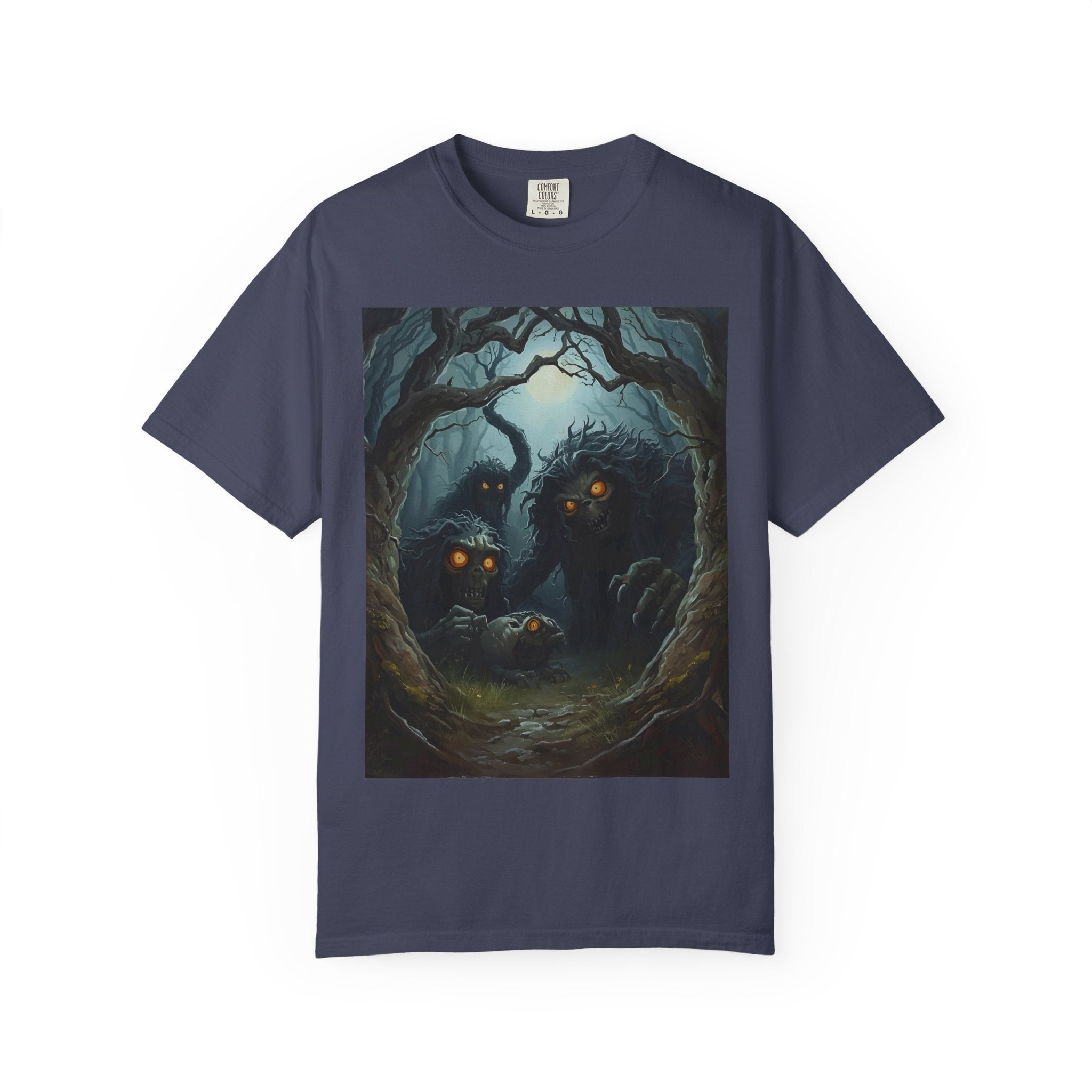 Spooky Mysterious Forest Graphic T-Shirt, Unisex Tee, Nature Lover Gift, Halloween Apparel, Unique Artwear
