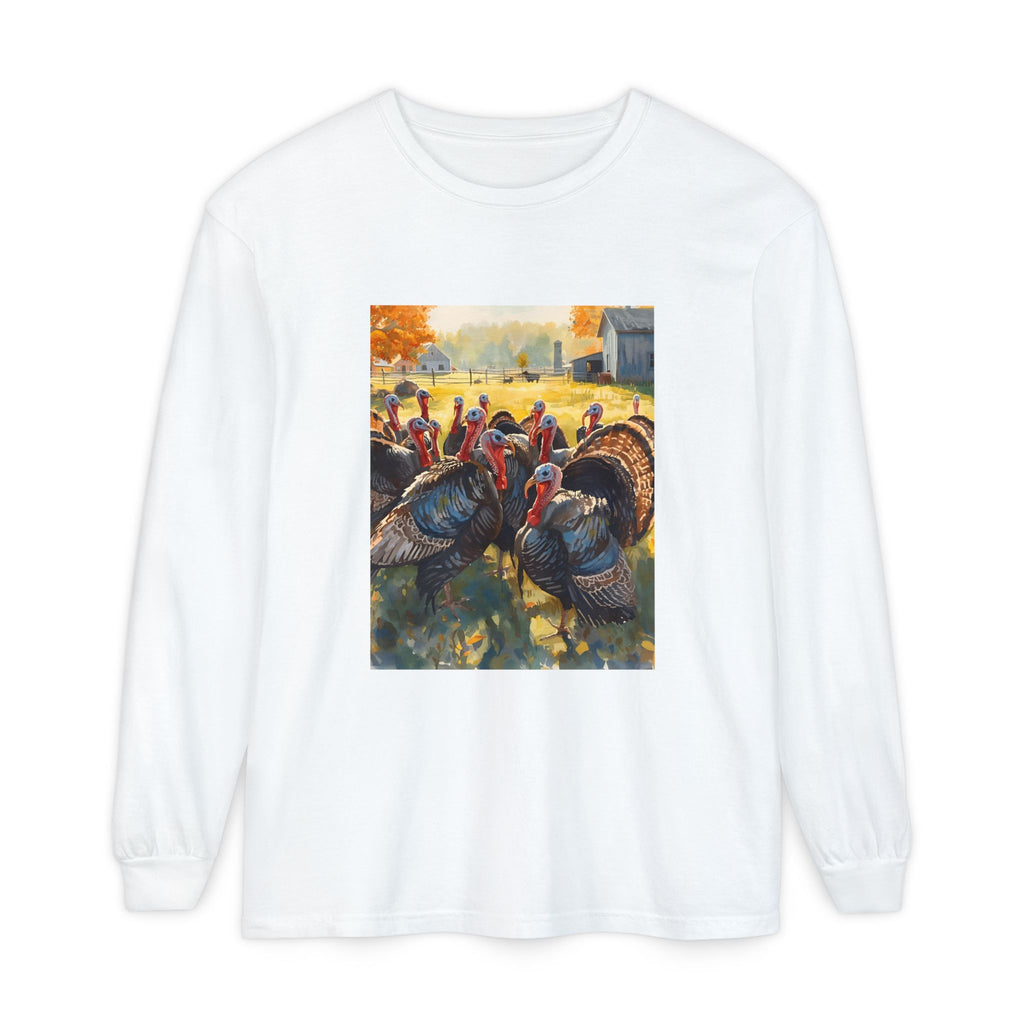 Thanksgiving Turkey Unisex Garment-dyed Long Sleeve T-Shirt