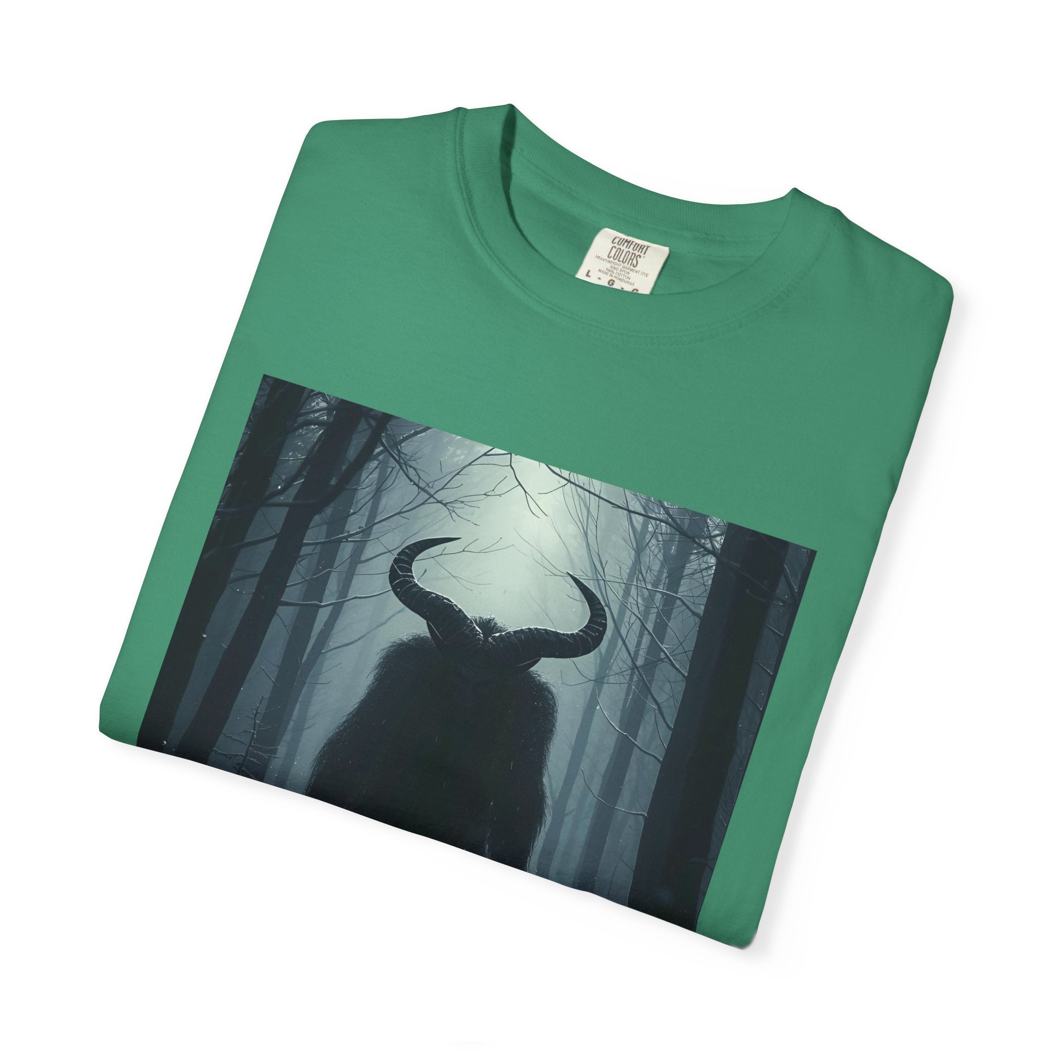 Spooky Forest Creature T-Shirt | Unisex Garment-Dyed Tee | Nature Lover Apparel, Graphic Tee, Gift for Him, Outdoor Adventure Wear