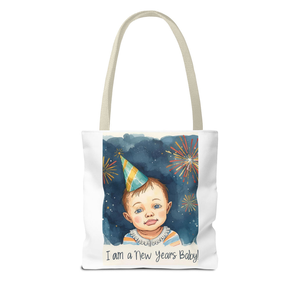 New Year's Baby Tote Bag, Cute Baby Gift, Celebration Bag, New Year Party Accessory, AOP Design, Family Gathering