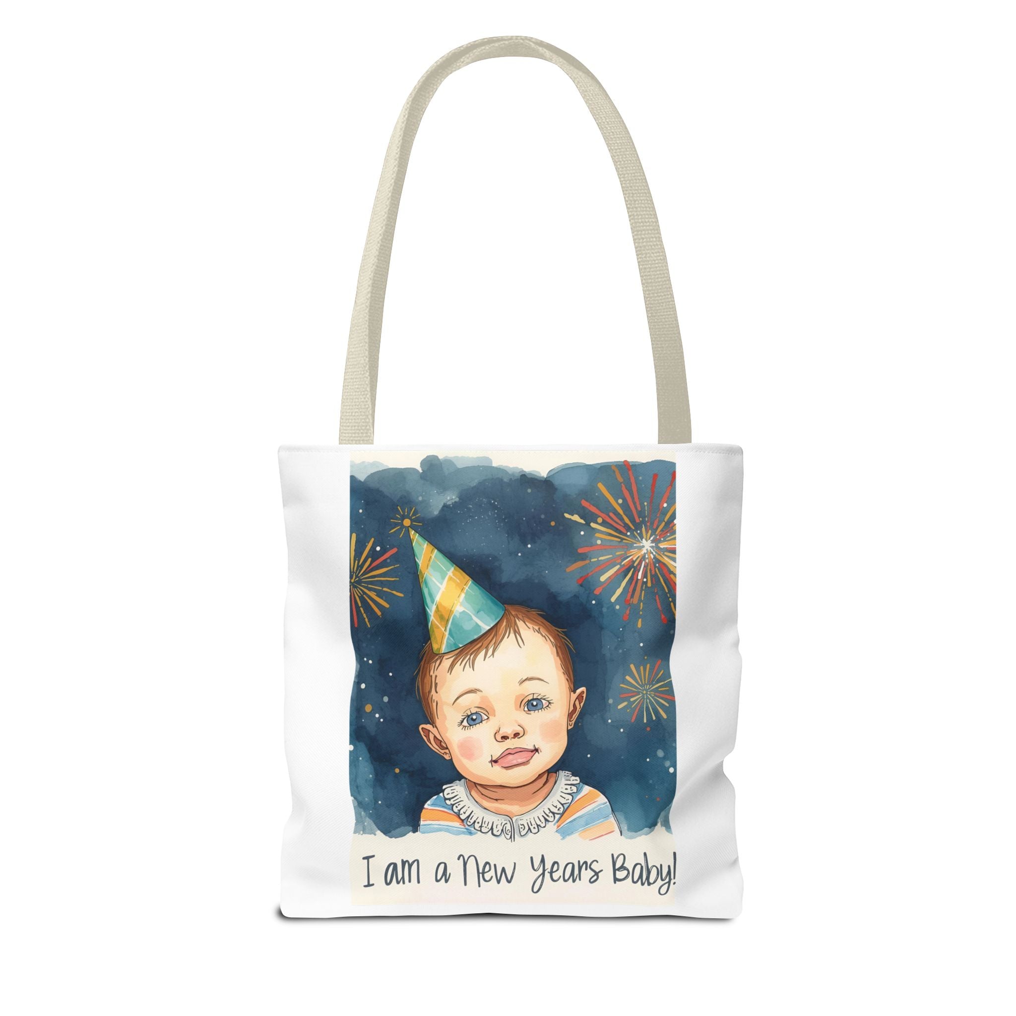 New Year's Baby Tote Bag, Cute Baby Gift, Celebration Bag, New Year Party Accessory, AOP Design, Family Gathering