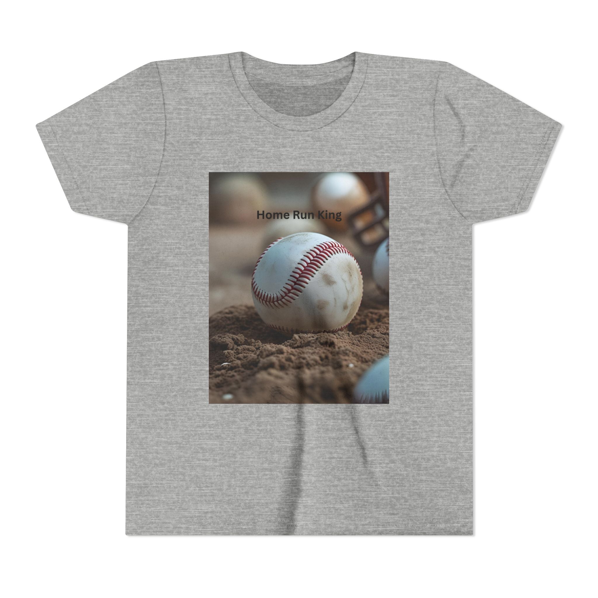 Home Run King Youth Tee, Baseball Shirt, Kids Sports Apparel, Gift for Young Athletes, Perfect for Birthdays, Sports Events, Team Spirit