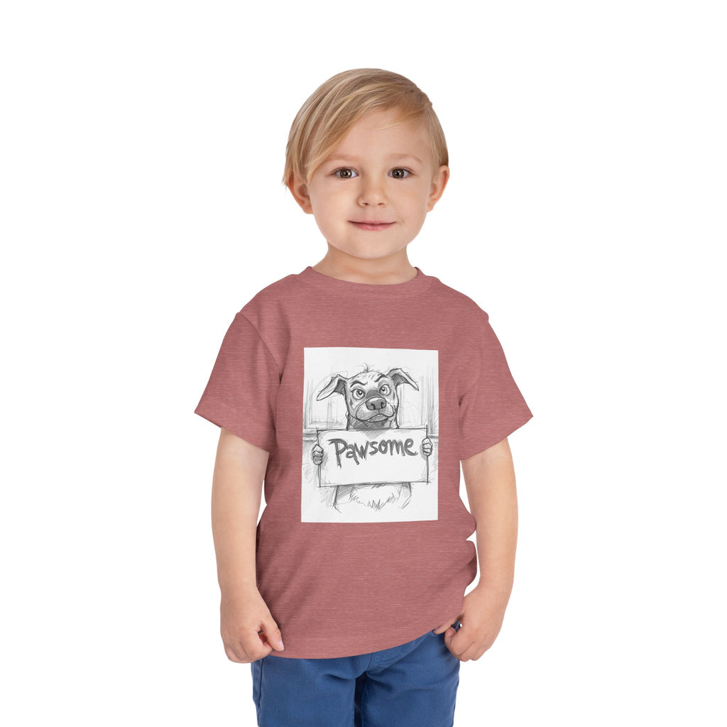 Pawsome Toddler Tee, Cute Dog Shirt for Kids, Pet Lover Gift, Playful Toddler Outfit, Birthday Gift, Animal Lover Apparel