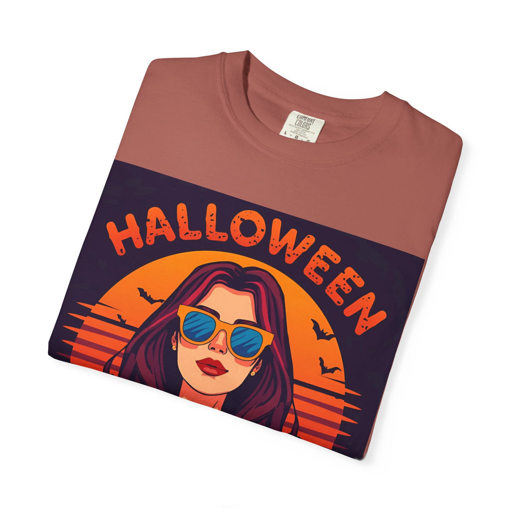 Halloween Cool Mom T-Shirt, Unisex Garment-Dyed Tee, Spooky Season Apparel, Fall Fashion, Halloween Costume Shirt