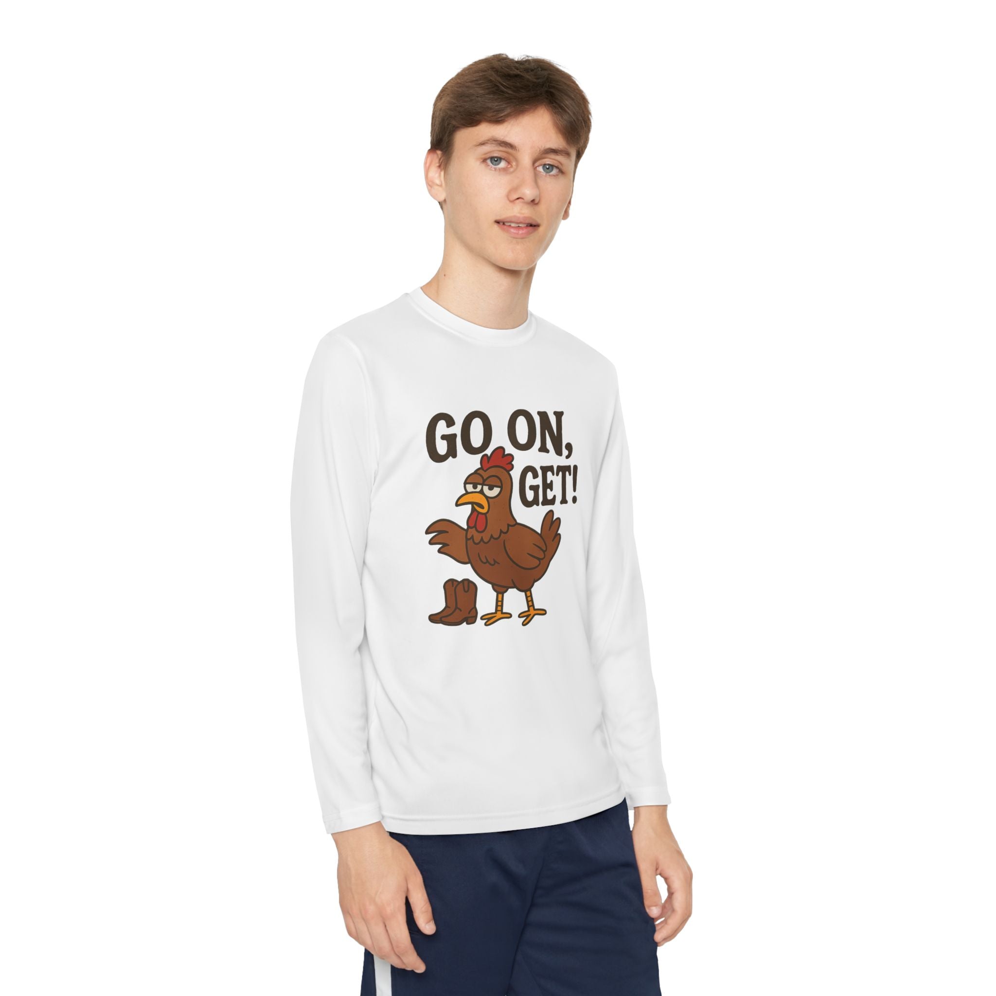 Go On Get Funny Youth Chicken Shirt