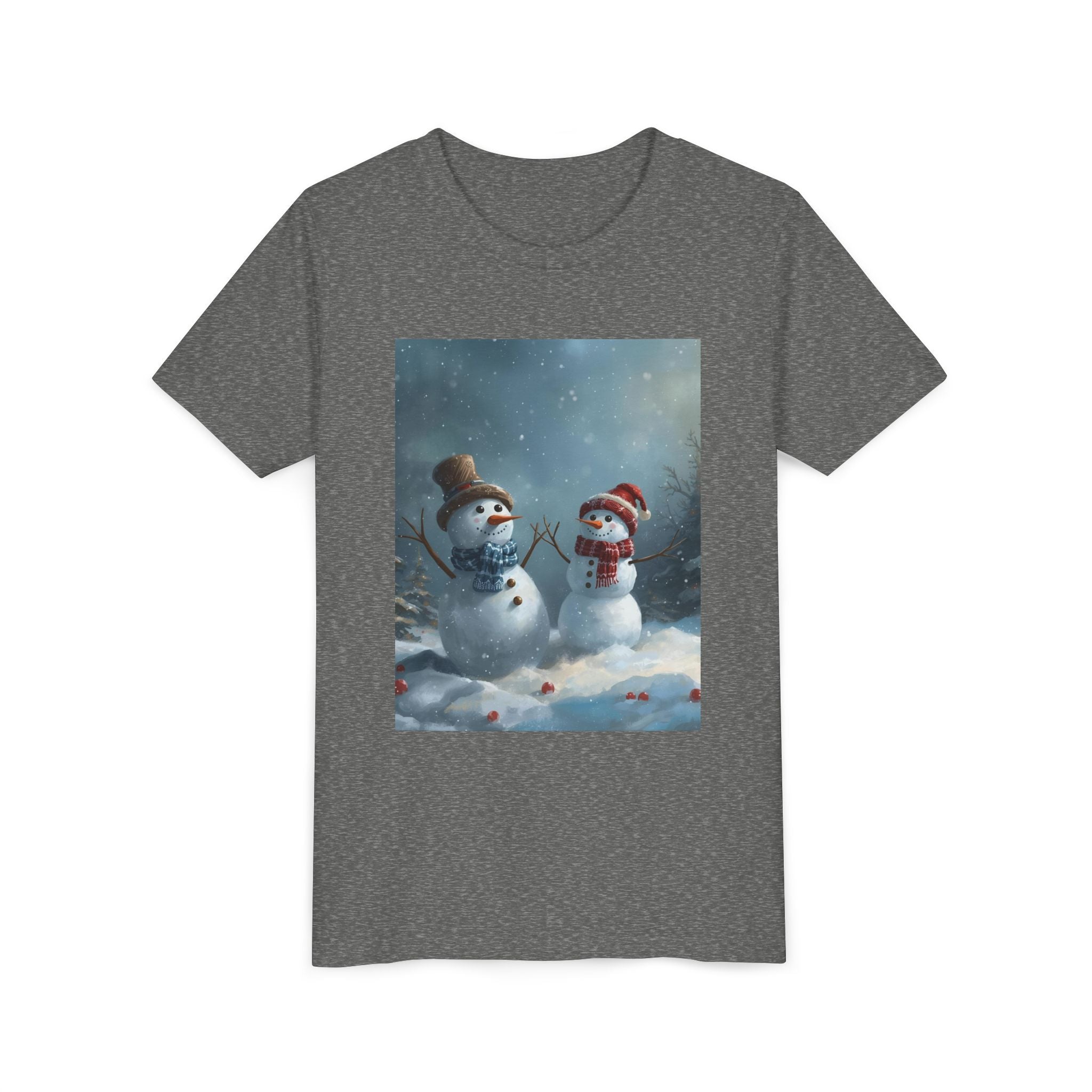 Youth Christmas Snowman Tee, Winter T-Shirt, Christmas Gift, Holiday Apparel, Kids Winter Wear, Cute Snowman Design
