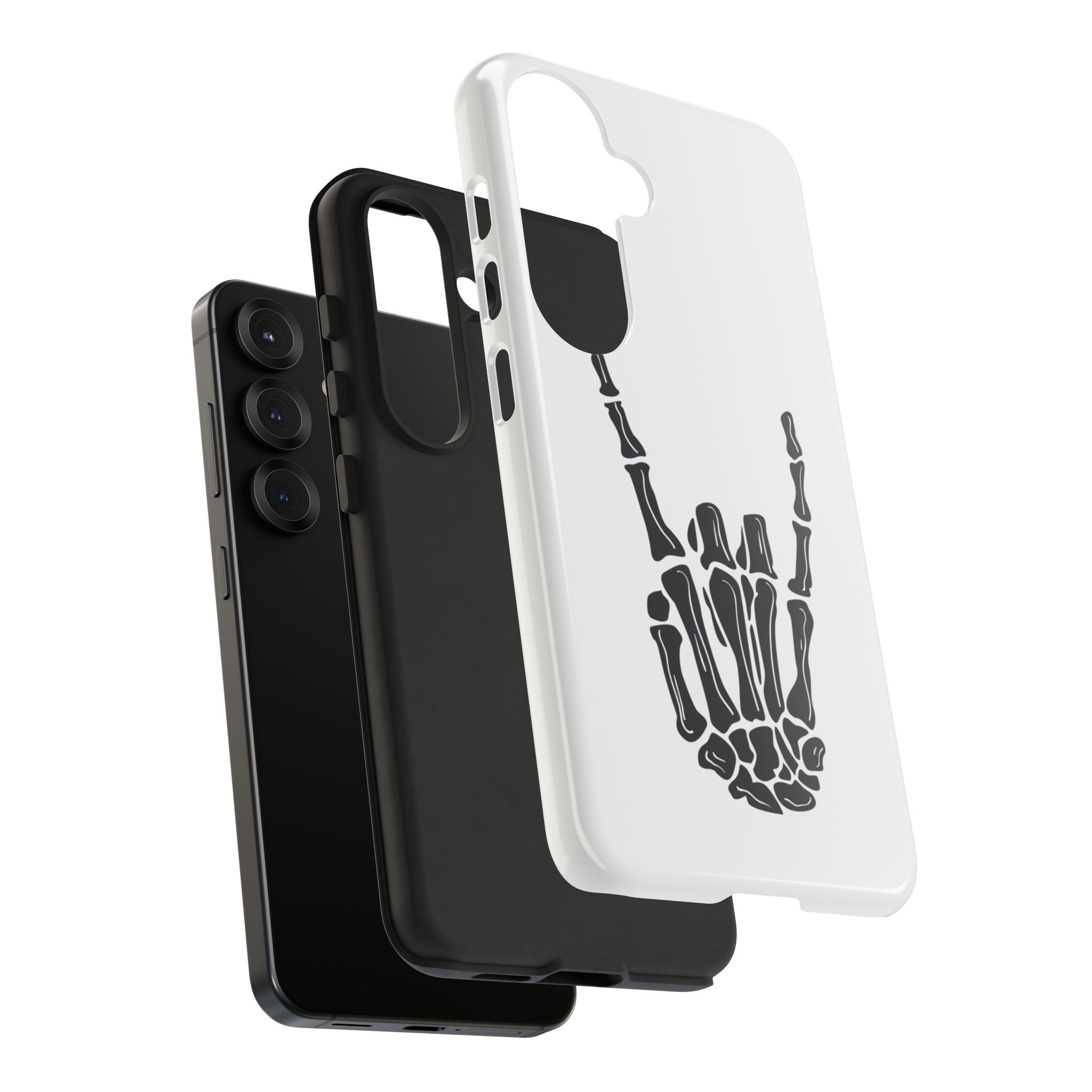 Rock On Skeleton Phone Case, Edgy Phone Cover, Tough Cases for Music Lovers, Halloween Accessories, Gifts for Him