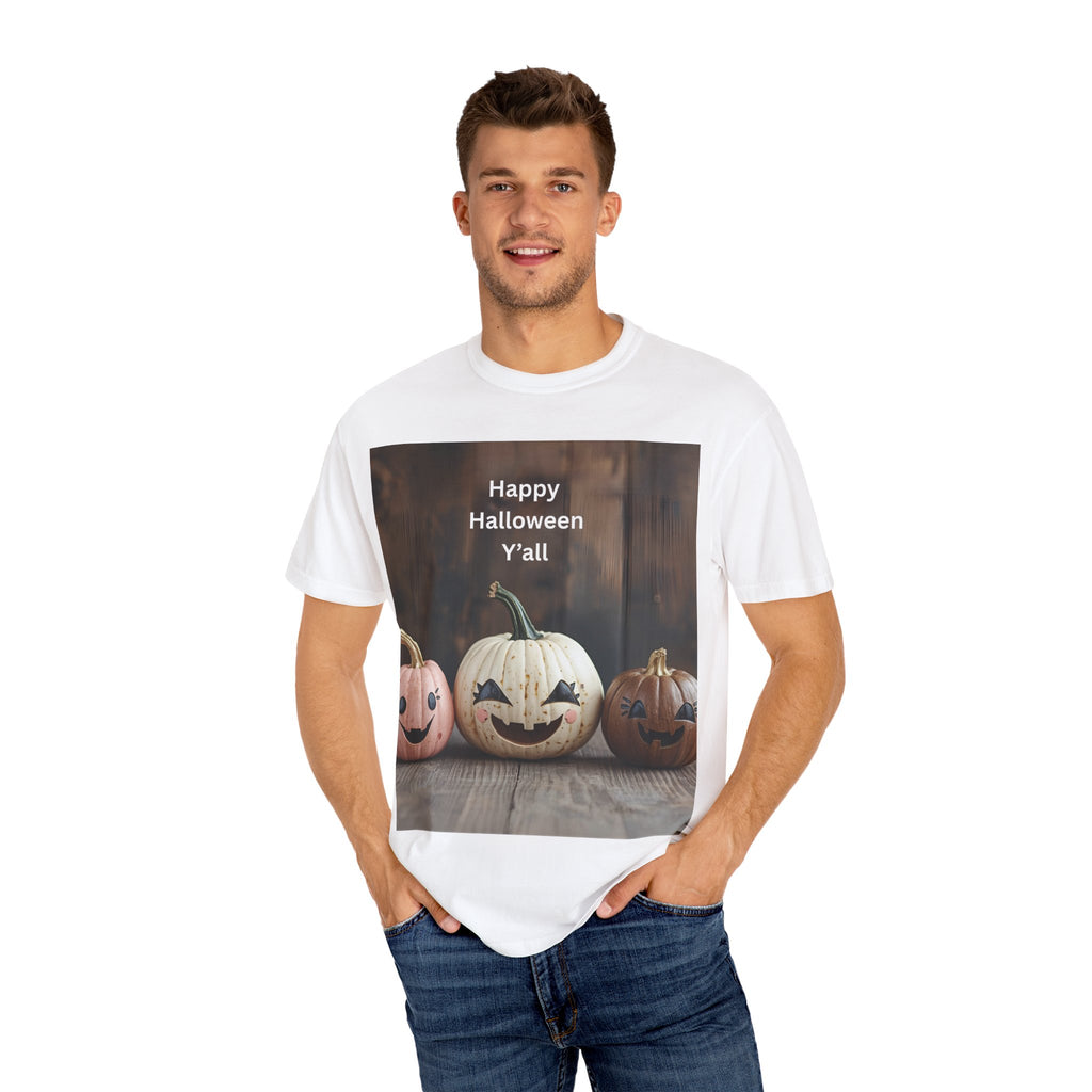 Happy Halloween Unisex T-Shirt, Casual Fall Tee, Halloween Gift, Pumpkin Shirt, Autumn Apparel, Holiday Style