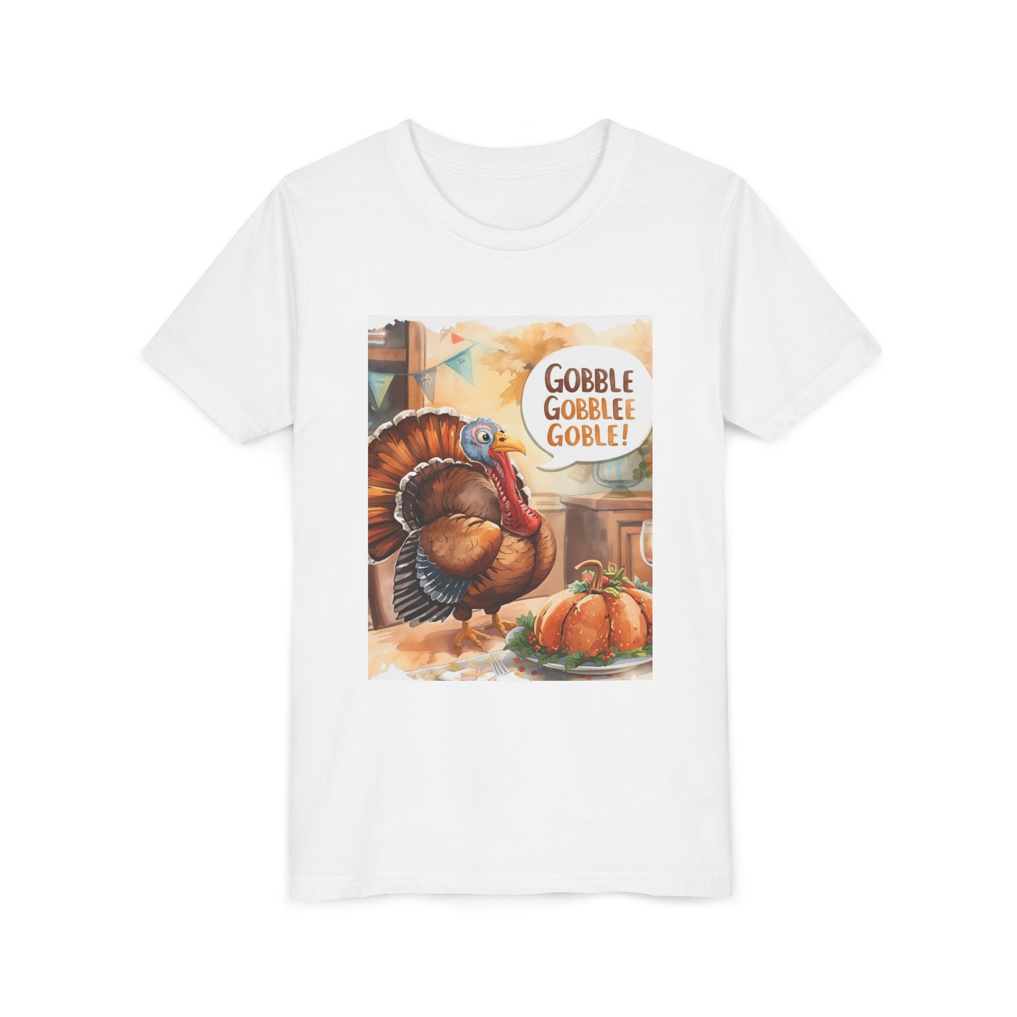 Thanksgiving Turkey Youth Tee, Gobble Gobble Shirt, Kids Thanksgiving Apparel, Fall Celebration Tee, Funny Turkey Shirt