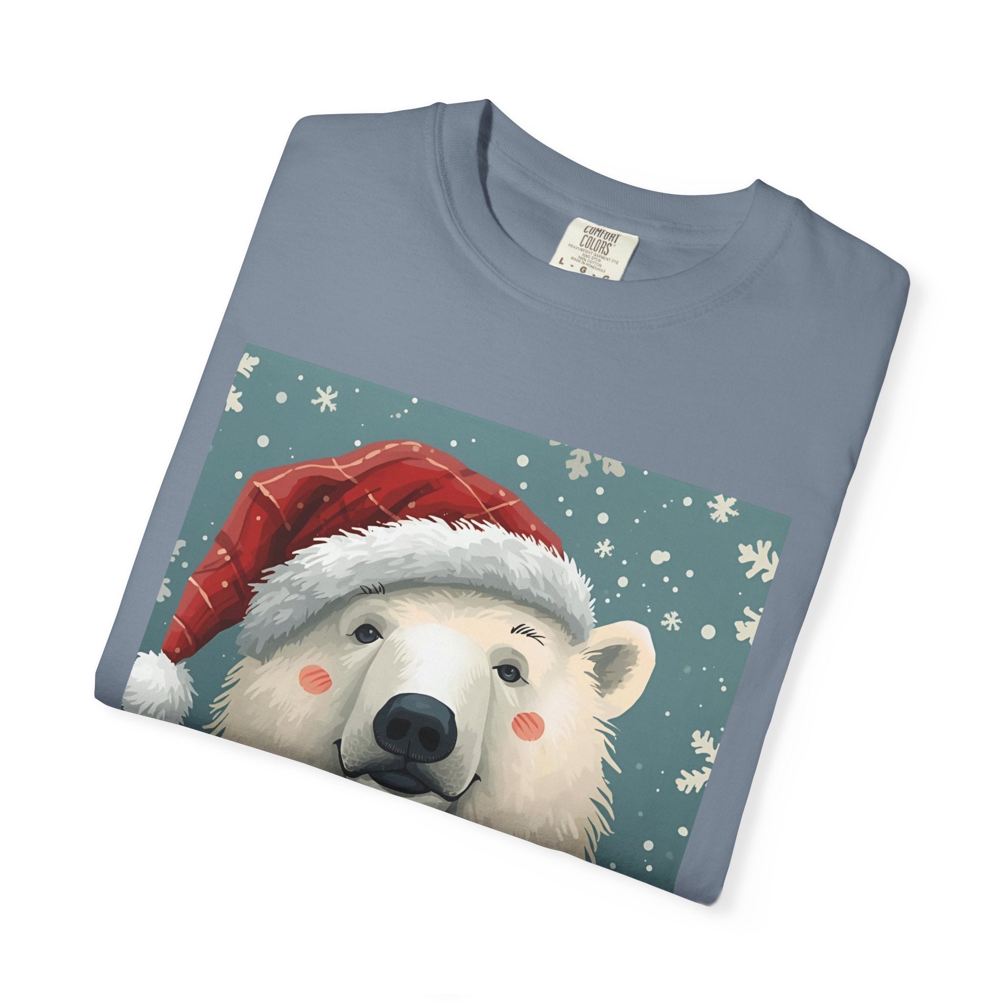 Festive Polar Bear T-Shirt, Christmas Tee, Winter Apparel, Holiday Shirt, Gift Idea, Unisex Graphic Tee
