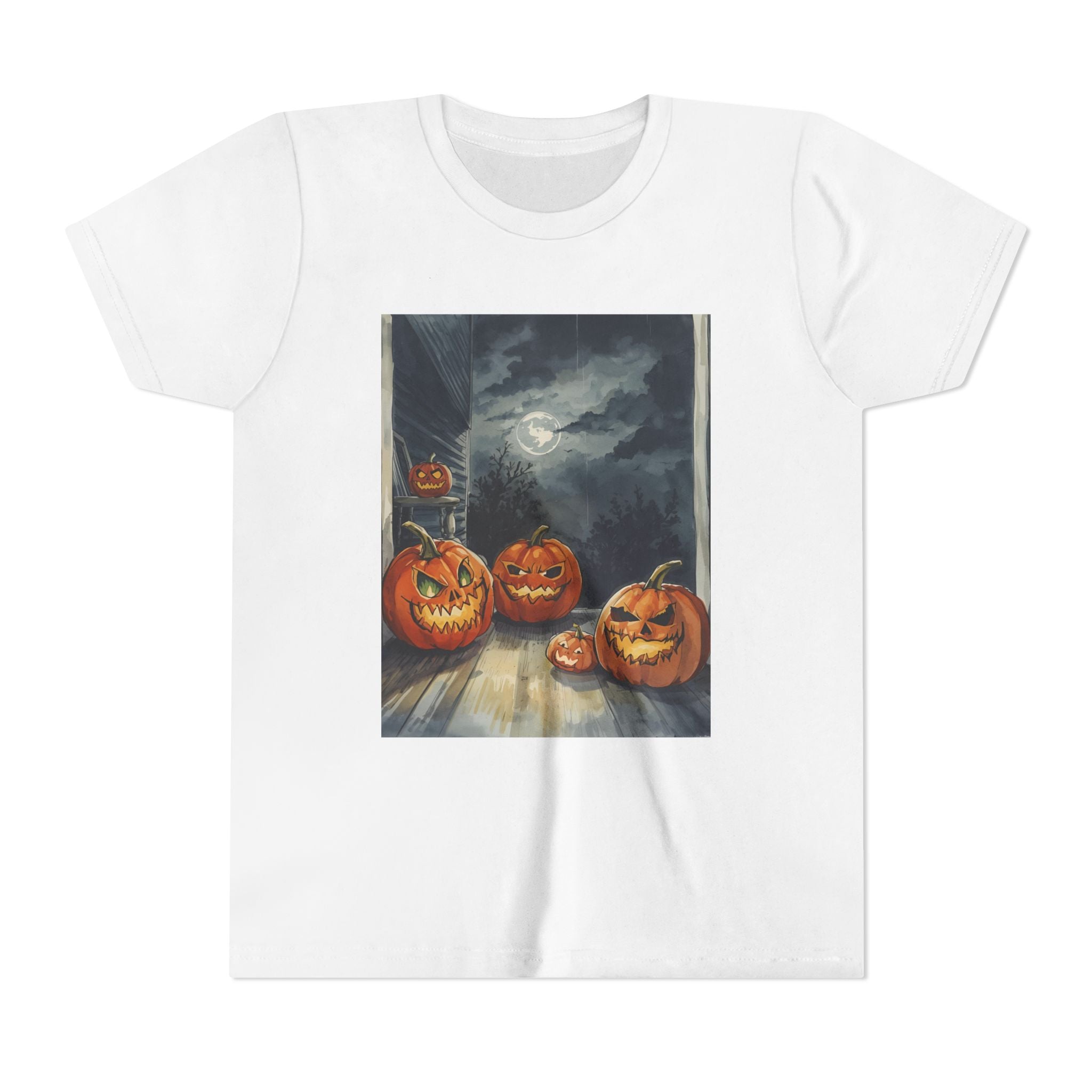 Halloween Pumpkin Scary Youth Short Sleeve Tee