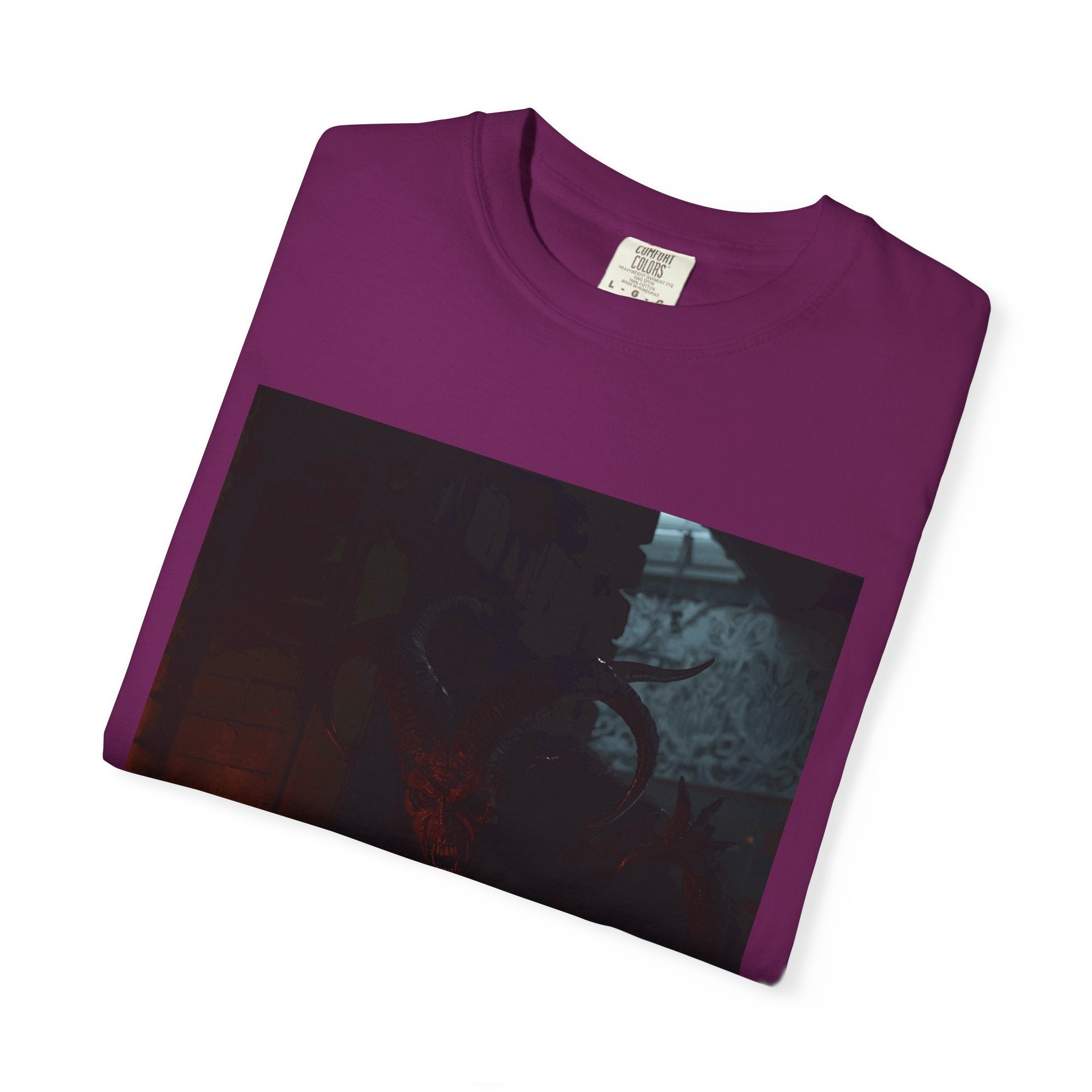 Spooky Halloween Pumpkin Shadow Unisex Garment-Dyed T-shirt