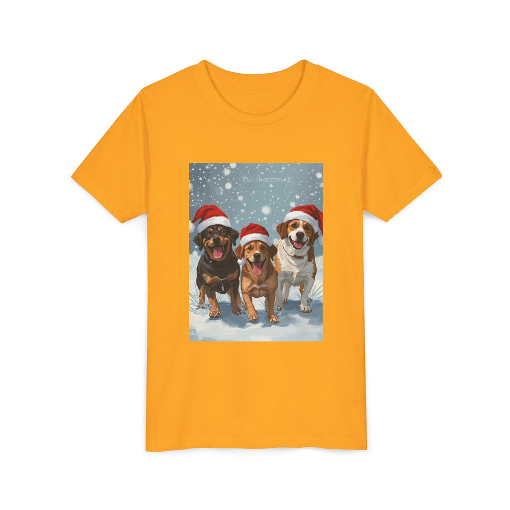 Cute Christmas Dogs Youth Short Sleeve Tee