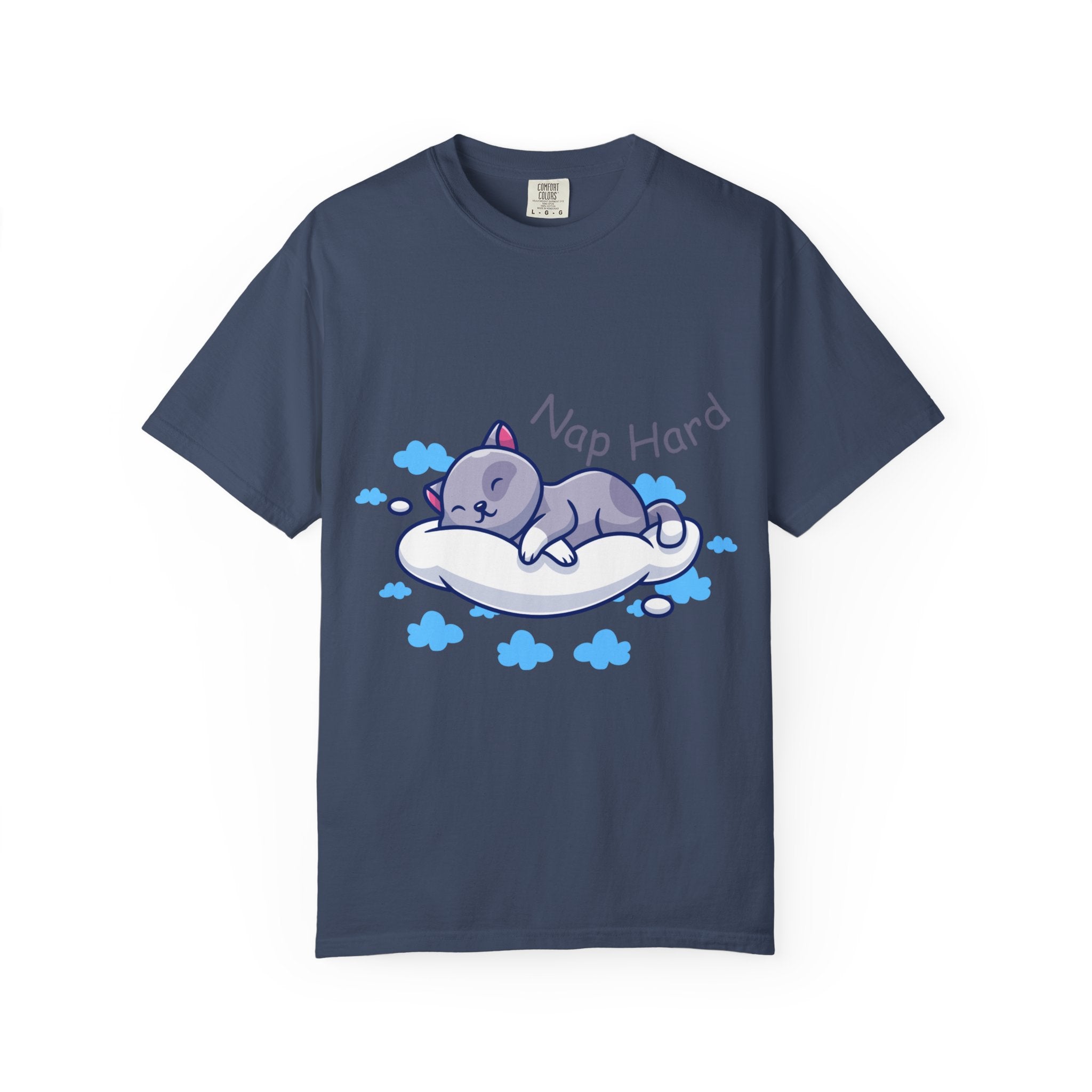 Cat Nap Graphic T-shirt, Cute Cat Tee, Relaxed Fit Apparel, Gift for Cat Lovers, Cozy Lounge Wear, Funny Pet Humor Top