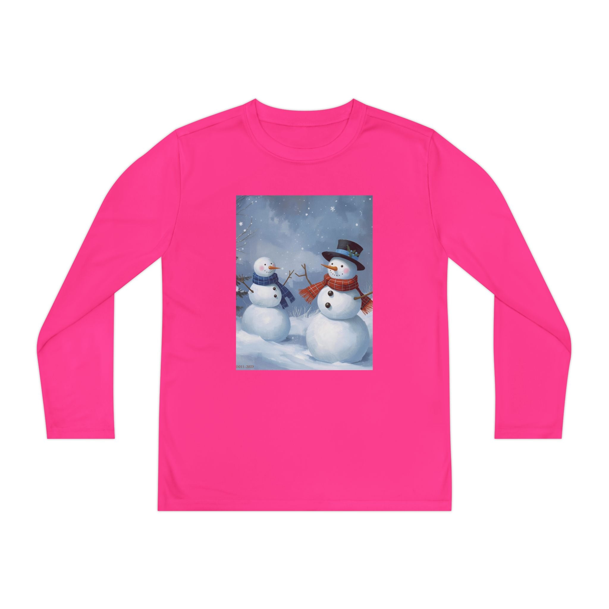 Christmas Snowman Family Youth Long Sleeve Competitor Tee
