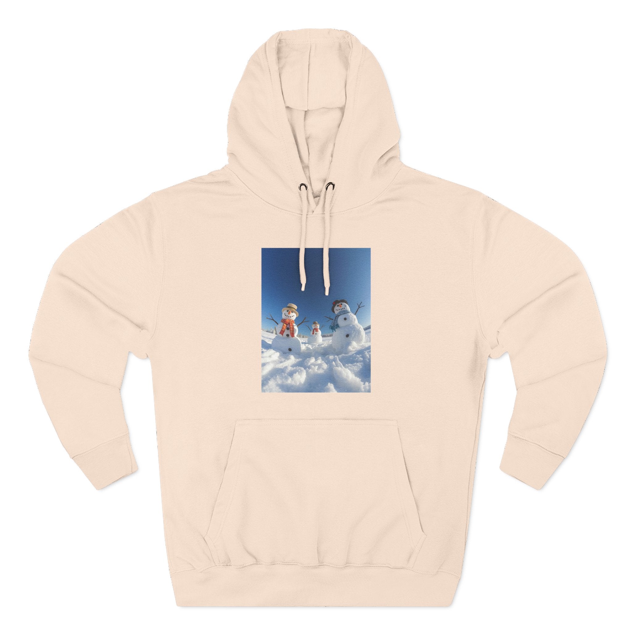 Cozy Fleece Hoodie with Fun Snowmen Design, Winter Wear, Gift for Christmas, Birthday Present, Casual Outfit, Hoodie for Snow Lovers