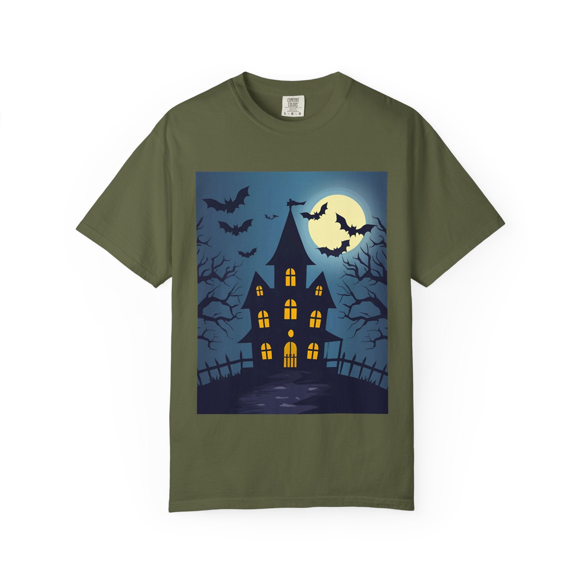 Haunted House T-Shirt, Spooky Halloween Tee, Unisex Shirt, Fall Apparel, Ghostly Graphic Tee, October Celebration Outfit